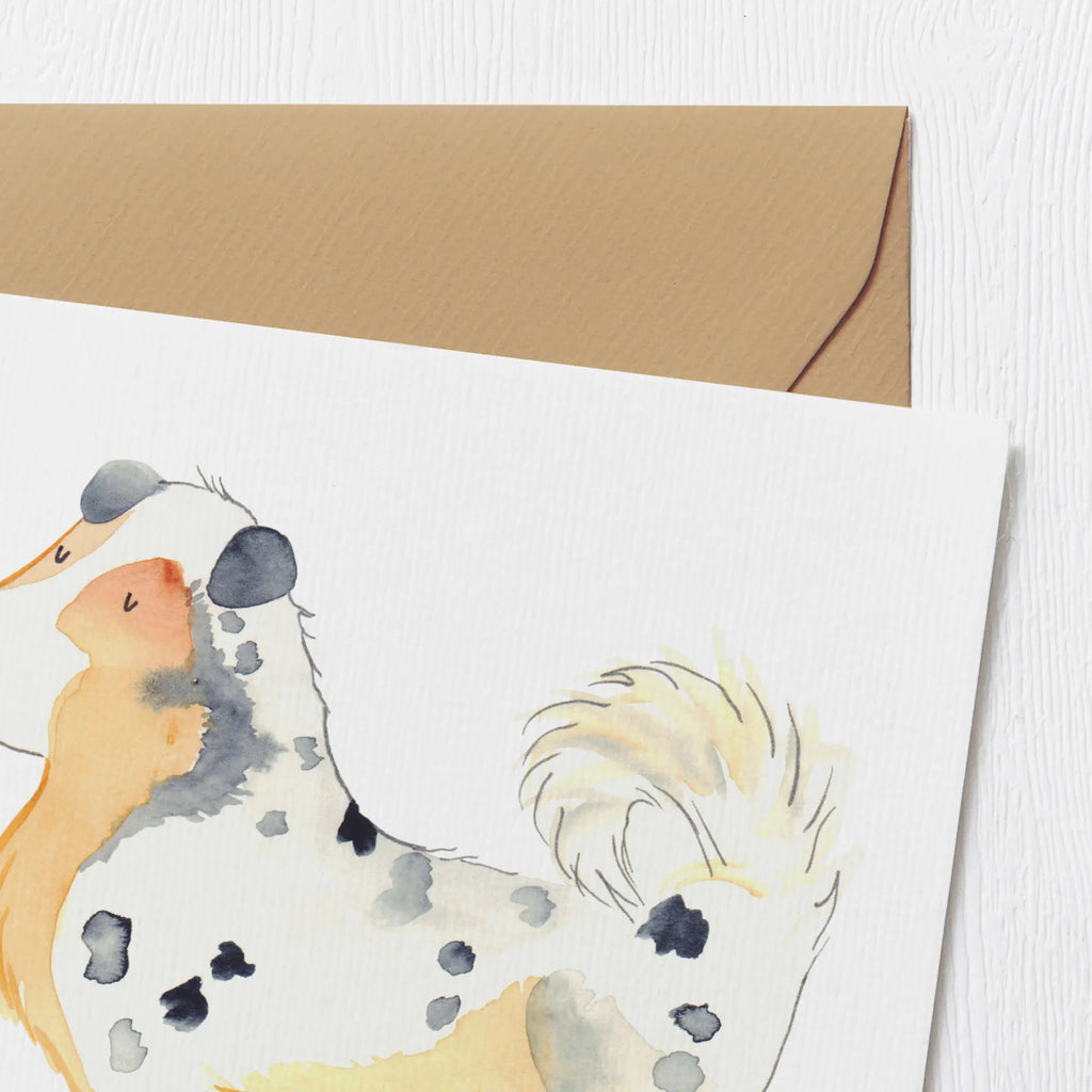 Deluxe Card Dog Australia Shepherd Geburtstagskarte, Klappkarte, Hochwertige Klappkarte, Grußkarte, Glückwunschkarte, Karte, Einladungskarte, Hochzeitskarte, Hochwertige Grußkarte, Hund, Hundemotiv, Haustier, Hunderasse, Tierliebhaber, Hundebesitzer, Sprüche, Shepherd, Familienhund, Australien Shepherd, Hundeliebe, Spruch