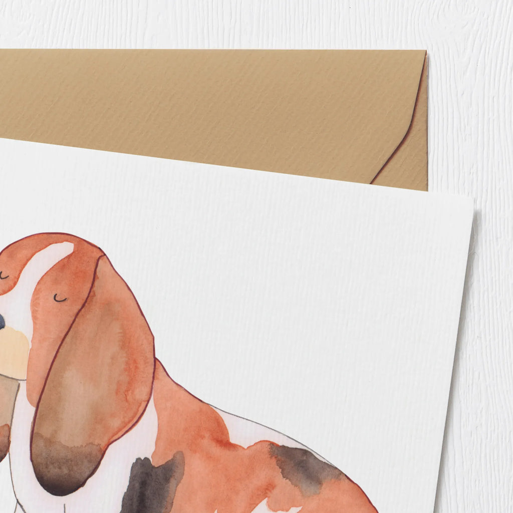 Karta Deluxe pies Basset Hound Geburtstagskarte, Karte, Hochzeitskarte, Glückwunschkarte, Einladungskarte, Grußkarte, Hochwertige Grußkarte, Klappkarte, Hochwertige Klappkarte, Hund, Hundemotiv, Haustier, Hunderasse, Tierliebhaber, Hundebesitzer, Sprüche, Basset, Hundeliebe, kinderlos, Basset Hound