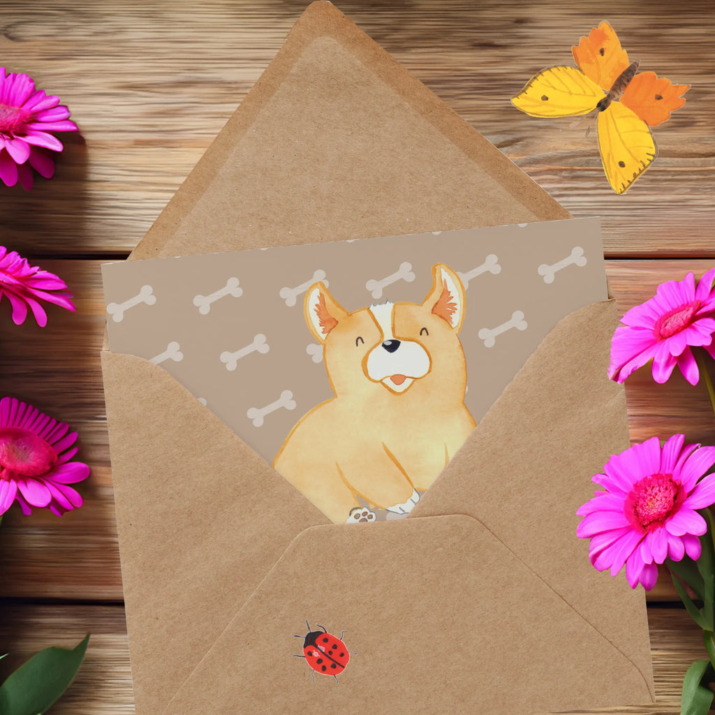 Deluxe Karte Corgie Einladungskarte, Karte, Grußkarte, Hochwertige Grußkarte, Glückwunschkarte, Hochwertige Klappkarte, Klappkarte, Geburtstagskarte, Hochzeitskarte, Hund, Hundemotiv, Haustier, Hunderasse, Tierliebhaber, Hundebesitzer, Sprüche, Corgie, Motivation, britisch, Lebensfreude, Welsh Corgie Pembroke, Hundespruch, Spruch