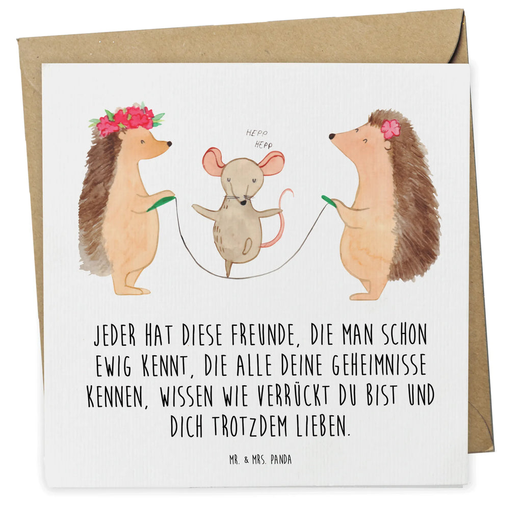 Deluxe Card Hedgehog skipping Grußkarte, Karte, Einladungskarte, Geburtstagskarte, Glückwunschkarte, Hochzeitskarte, Klappkarte, Hochwertige Klappkarte, Hochwertige Grußkarte, Tiermotive, Gute Laune, lustige Sprüche, Tiere, Igel, Seilhüpfen, Seilspringen, Maus, Kindergarten, Kinder