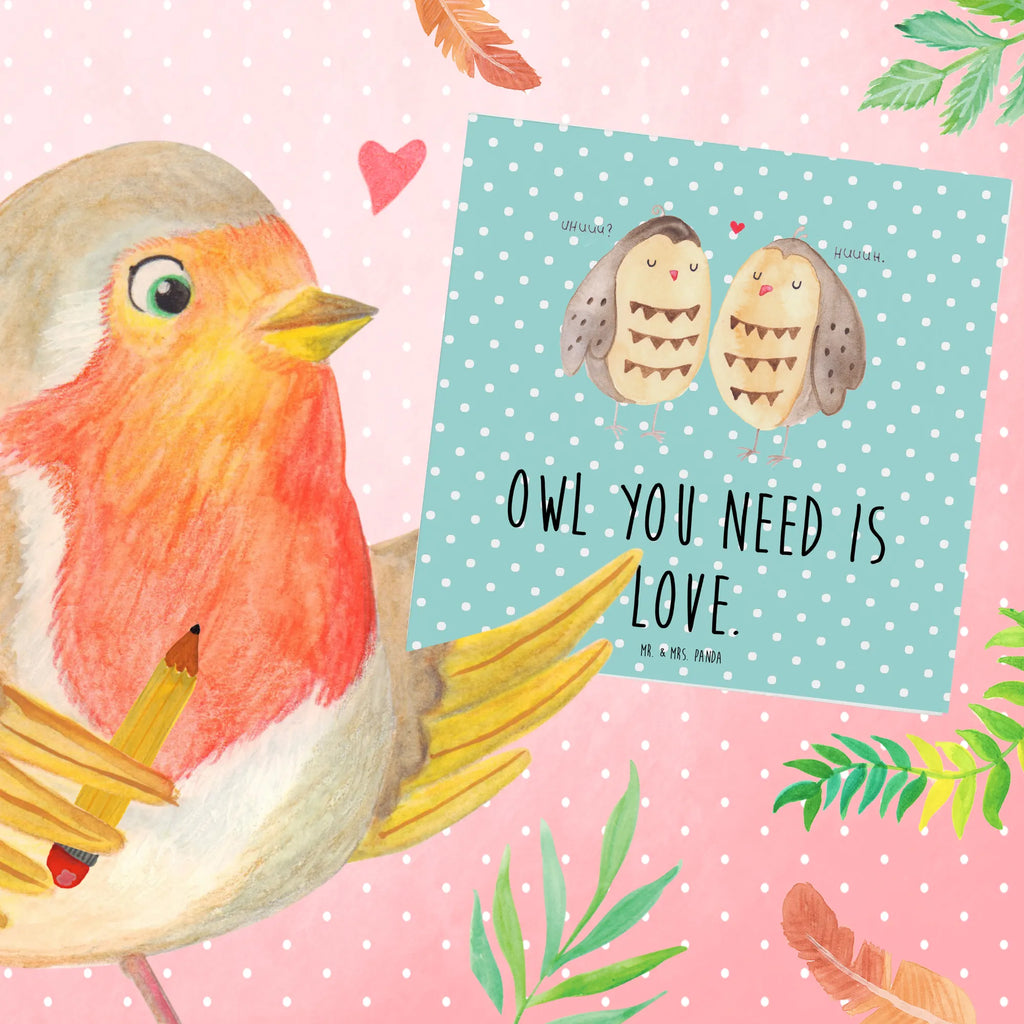 Deluxe Karte Eulen Liebe Geburtstagskarte, Hochzeitskarte, Hochwertige Klappkarte, Grußkarte, Glückwunschkarte, Hochwertige Grußkarte, Einladungskarte, Karte, Klappkarte, Eule, Liebe Spruch, All you need is love, Wortspiel lustig, Eule Deko, Owl, Freund, Hochzeit Spruch, Freundin Geschenk, Liebe