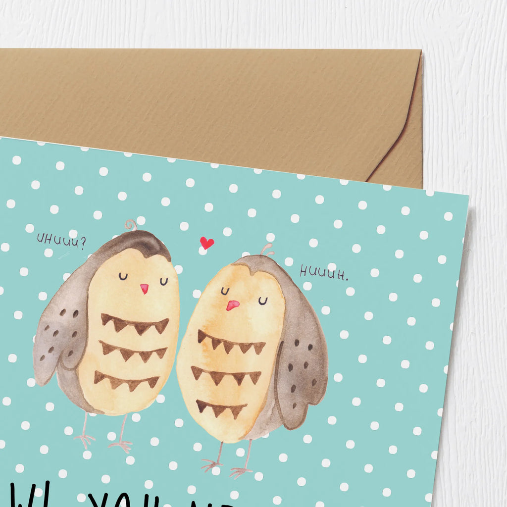 Deluxe Karte Eulen Liebe Geburtstagskarte, Hochzeitskarte, Hochwertige Klappkarte, Grußkarte, Glückwunschkarte, Hochwertige Grußkarte, Einladungskarte, Karte, Klappkarte, Eule, Liebe Spruch, All you need is love, Wortspiel lustig, Eule Deko, Owl, Freund, Hochzeit Spruch, Freundin Geschenk, Liebe