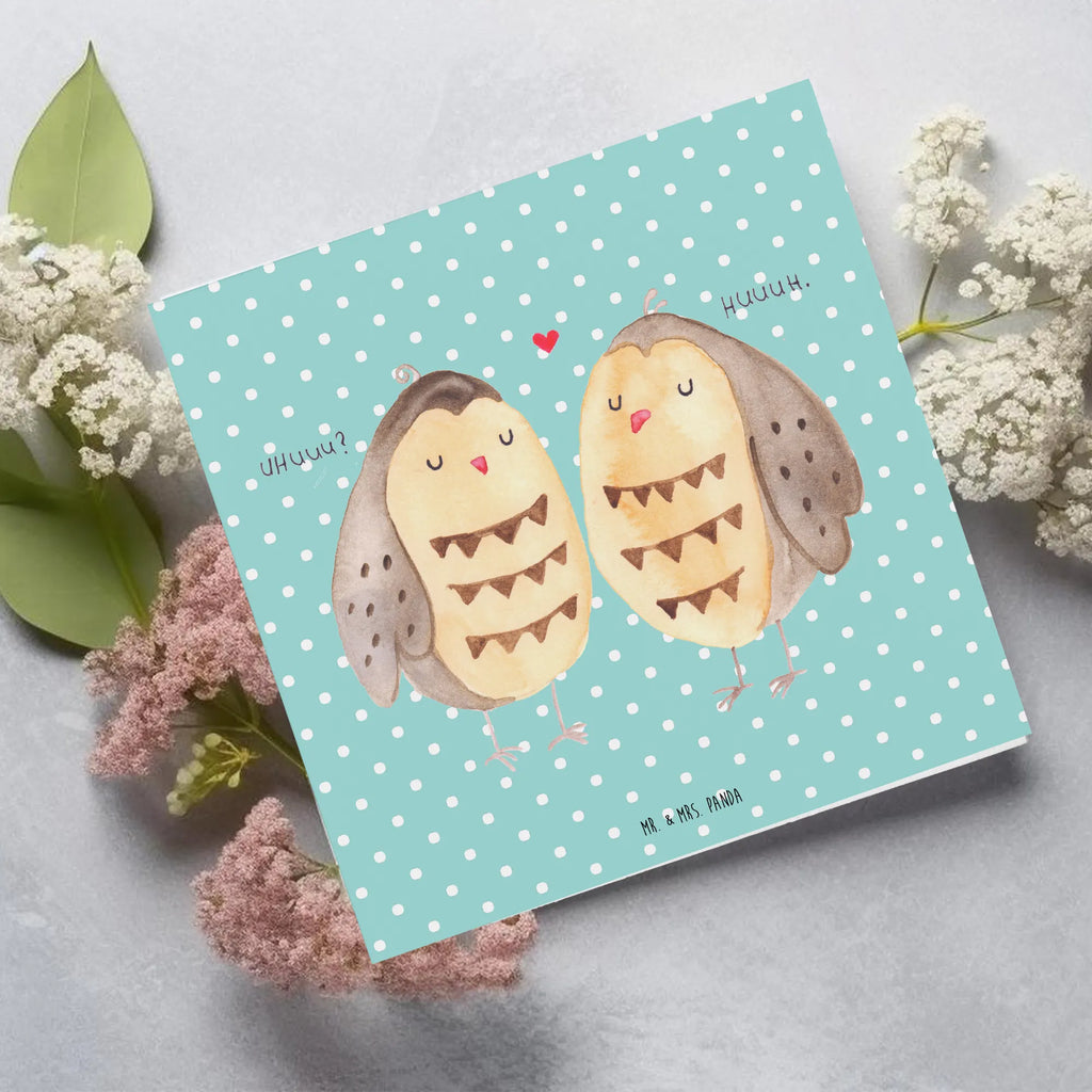 Deluxe Karte Eulen Liebe Geburtstagskarte, Hochzeitskarte, Hochwertige Klappkarte, Grußkarte, Glückwunschkarte, Hochwertige Grußkarte, Einladungskarte, Karte, Klappkarte, Eule, Liebe Spruch, All you need is love, Wortspiel lustig, Eule Deko, Owl, Freund, Hochzeit Spruch, Freundin Geschenk, Liebe
