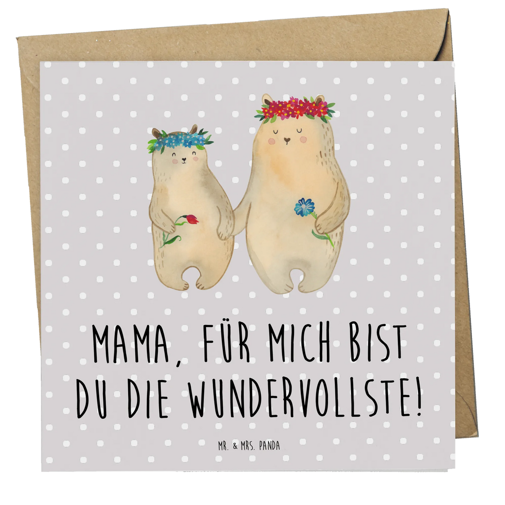 Deluxe Card Bears with flower crown Hochwertige Grußkarte, Einladungskarte, Hochwertige Klappkarte, Hochzeitskarte, Geburtstagskarte, Grußkarte, Karte, Klappkarte, Glückwunschkarte, Familie, Vatertag, Muttertag, Bruder, Schwester, Mama, Papa, Oma, Opa, Tochter, Family, Lieblingsmama, Mami, Vorbild, Lieblingsmensch, Geschenk Mama. Muttertag, Kind, weltbeste Mama, Töchter, Bär, Mutter, Bären, Mutti, Kinder, beste Mutter