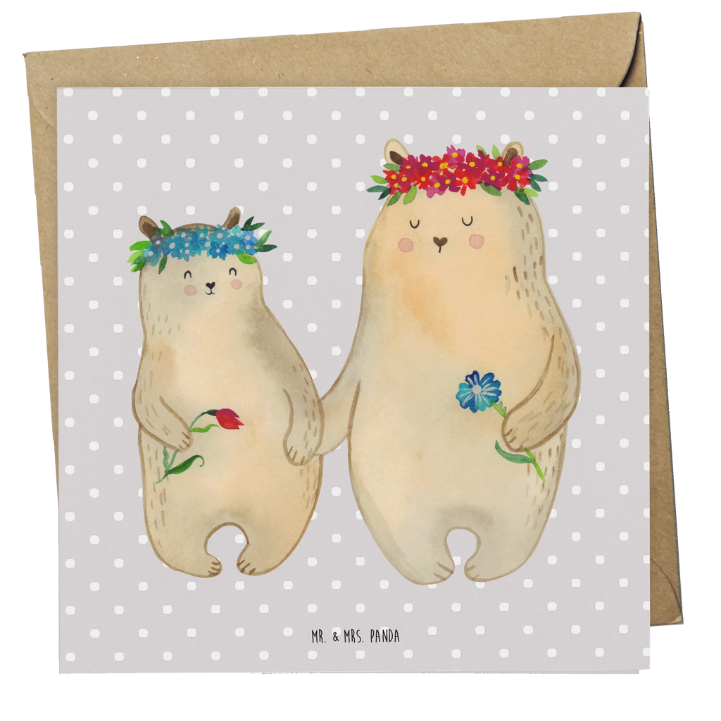Deluxe Card Bears with flower crown Hochwertige Grußkarte, Einladungskarte, Hochwertige Klappkarte, Hochzeitskarte, Geburtstagskarte, Grußkarte, Karte, Klappkarte, Glückwunschkarte, Familie, Vatertag, Muttertag, Bruder, Schwester, Mama, Papa, Oma, Opa, Tochter, Family, Lieblingsmama, Mami, Vorbild, Lieblingsmensch, Geschenk Mama. Muttertag, Kind, weltbeste Mama, Töchter, Bär, Mutter, Bären, Mutti, Kinder, beste Mutter