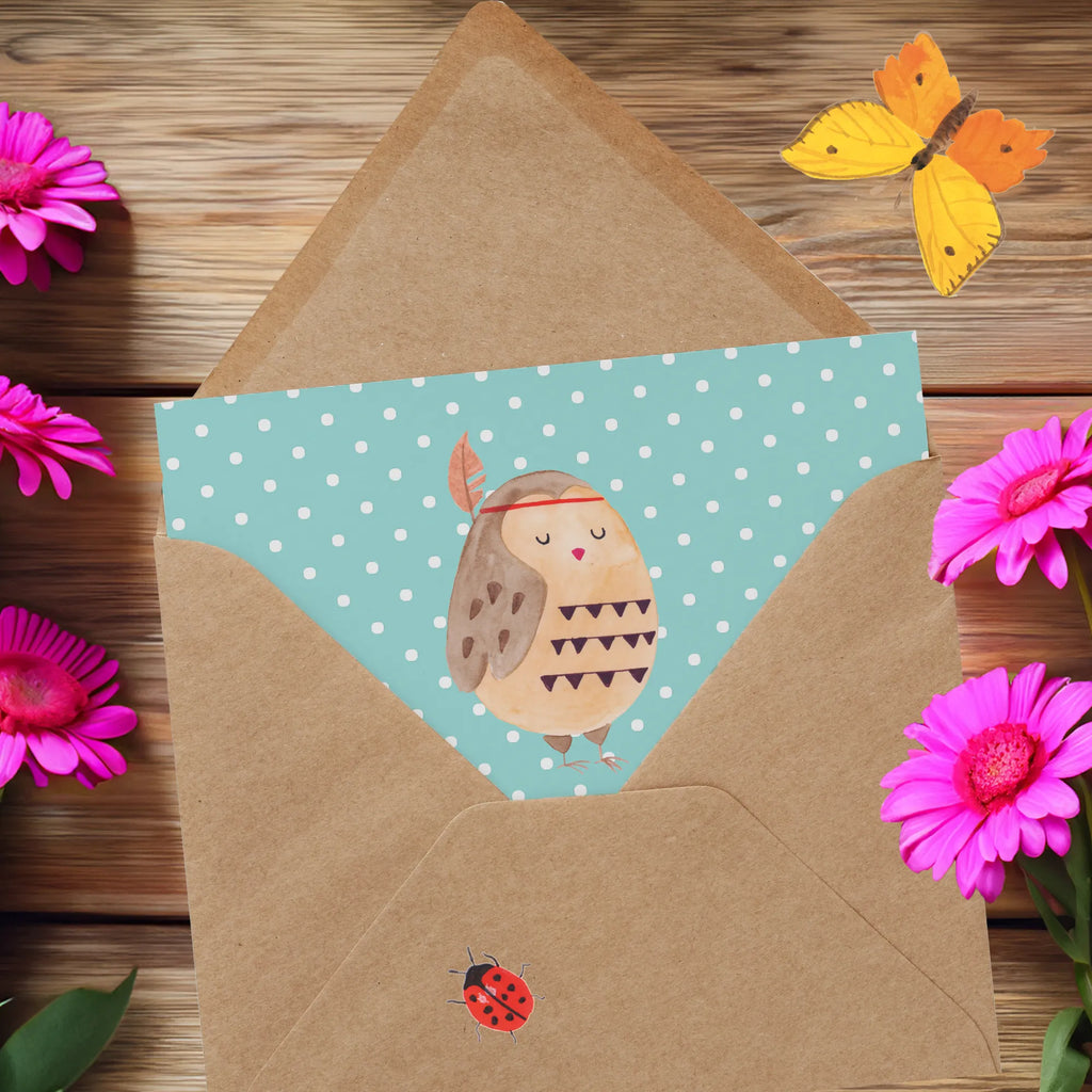Deluxe Karte Eule Federschmuck Klappkarte, Geburtstagskarte, Einladungskarte, Glückwunschkarte, Hochzeitskarte, Hochwertige Grußkarte, Grußkarte, Hochwertige Klappkarte, Karte, Eule, Eule Deko, Owl, Das Leben ist ein Abenteuer, Federschmuck, Dekoration, Reisespruch