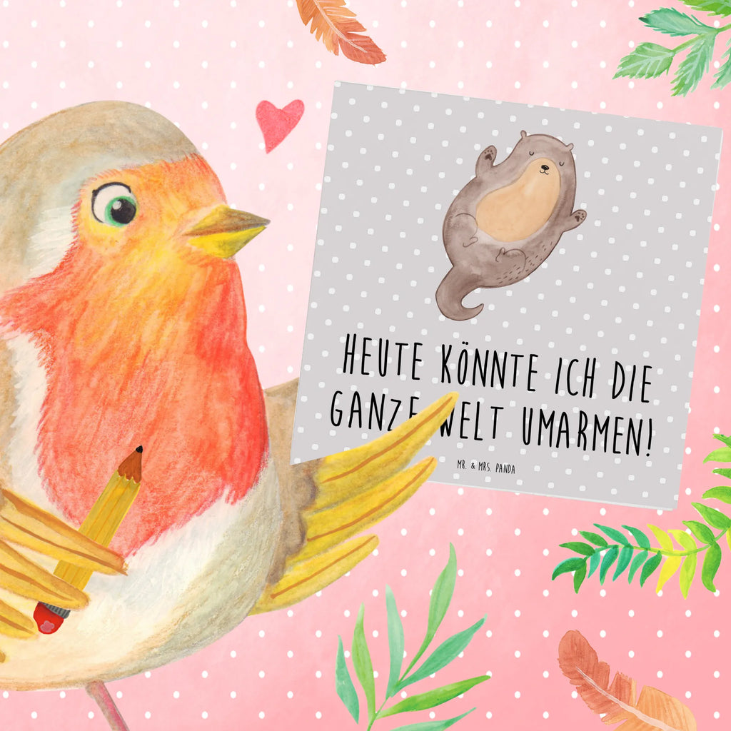 Deluxe Karte Otter Umarmen Karte, Einladungskarte, Hochzeitskarte, Grußkarte, Hochwertige Klappkarte, Hochwertige Grußkarte, Glückwunschkarte, Klappkarte, Geburtstagskarte, Otter, Fischotter, Seeotter, Otter Seeotter See Otter