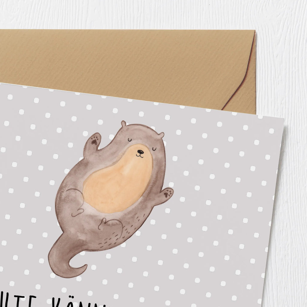 Deluxe Karte Otter Umarmen Karte, Einladungskarte, Hochzeitskarte, Grußkarte, Hochwertige Klappkarte, Hochwertige Grußkarte, Glückwunschkarte, Klappkarte, Geburtstagskarte, Otter, Fischotter, Seeotter, Otter Seeotter See Otter