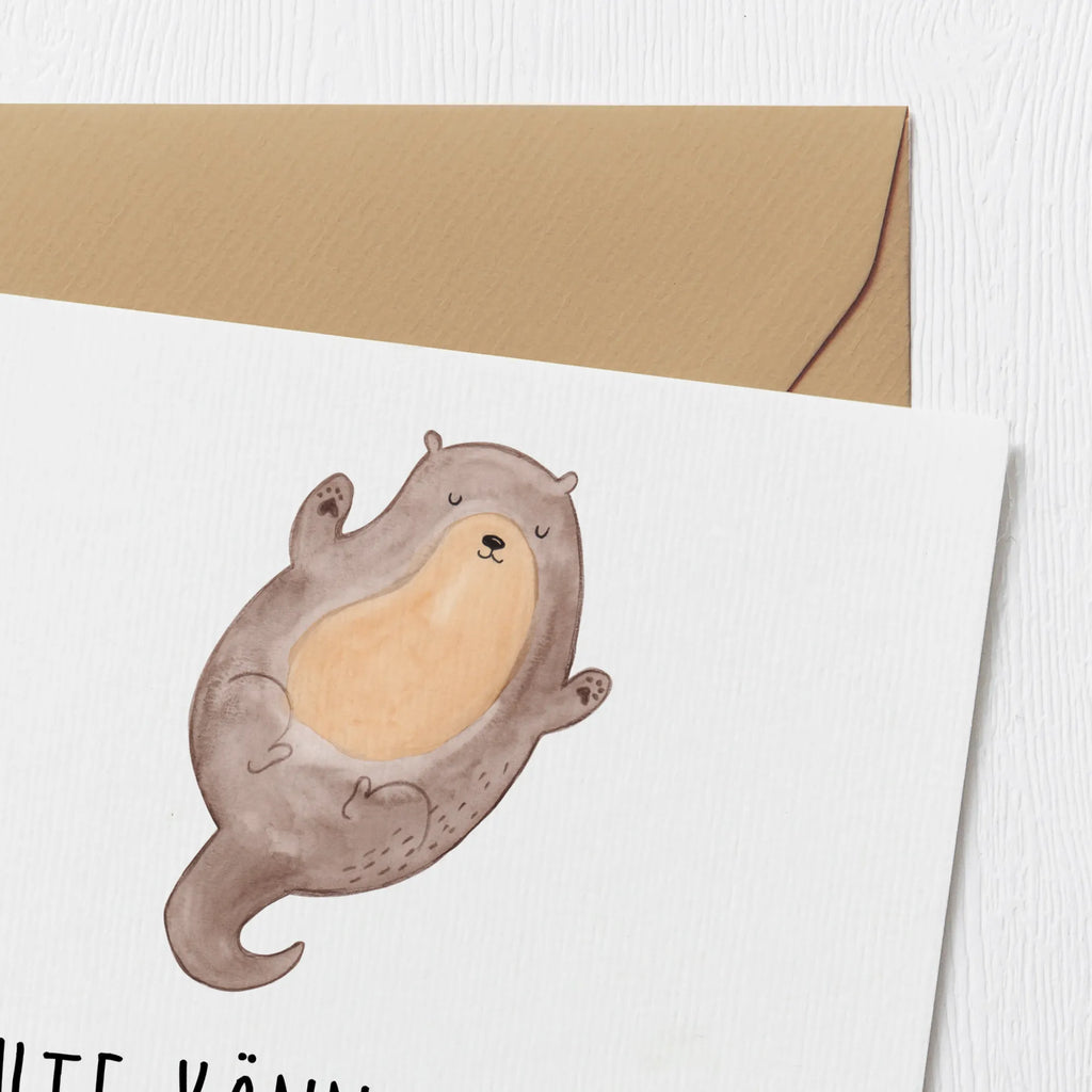 Deluxe Karte Otter Umarmen Karte, Einladungskarte, Hochzeitskarte, Grußkarte, Hochwertige Klappkarte, Hochwertige Grußkarte, Glückwunschkarte, Klappkarte, Geburtstagskarte, Otter, Fischotter, Seeotter, Otter Seeotter See Otter