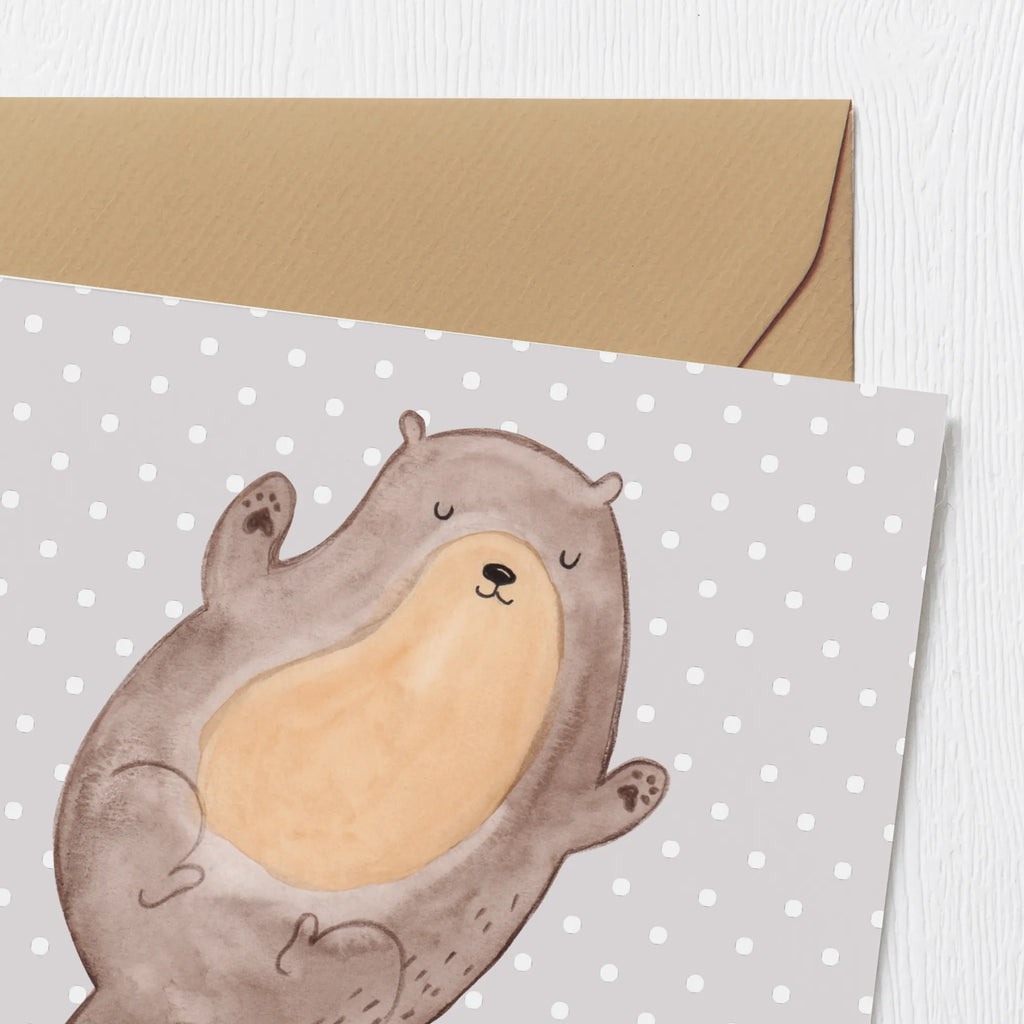 Deluxe Karte Otter Umarmen Karte, Einladungskarte, Hochzeitskarte, Grußkarte, Hochwertige Klappkarte, Hochwertige Grußkarte, Glückwunschkarte, Klappkarte, Geburtstagskarte, Otter, Fischotter, Seeotter, Otter Seeotter See Otter