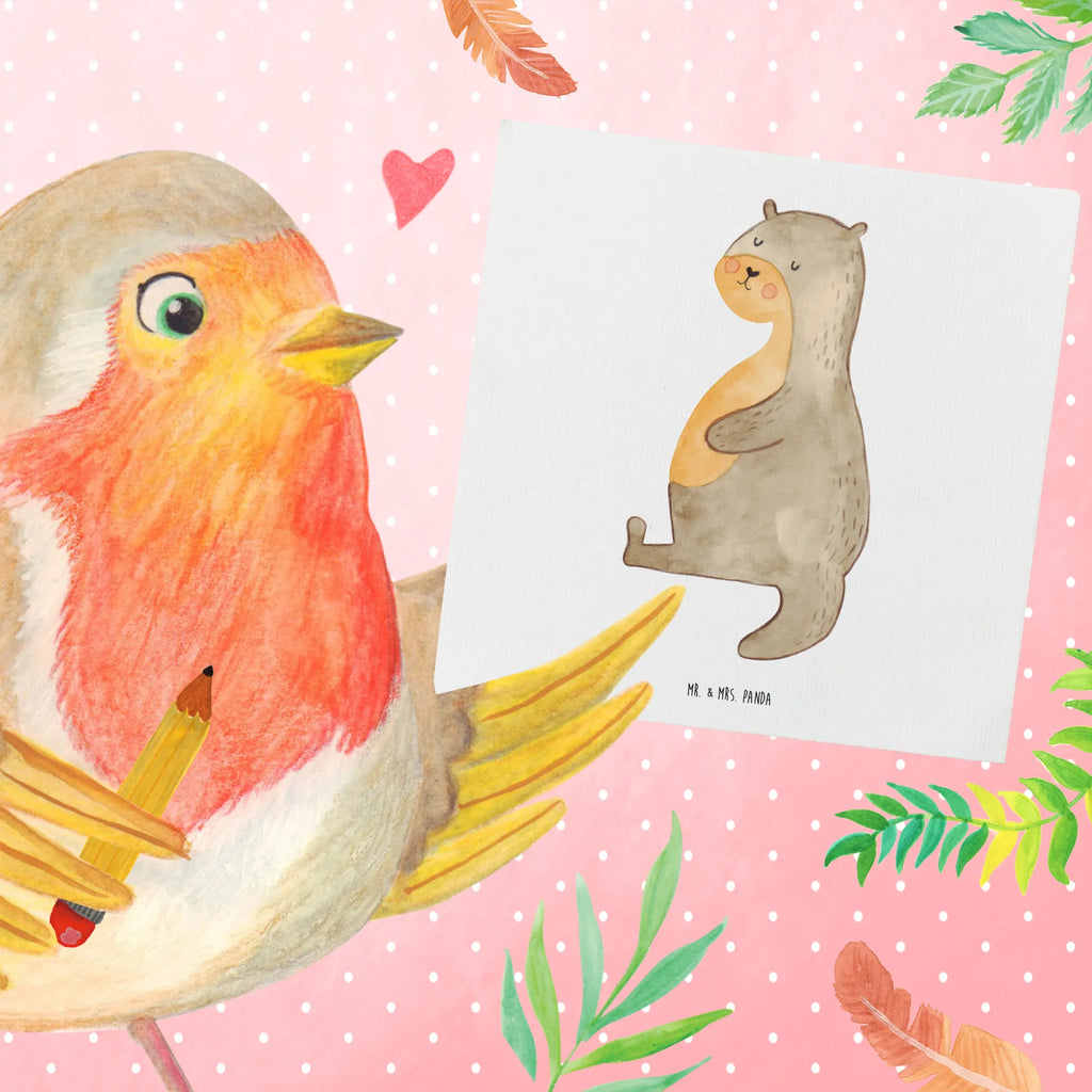 Deluxe Card otter Belly Geburtstagskarte, Glückwunschkarte, Karte, Grußkarte, Klappkarte, Hochzeitskarte, Hochwertige Grußkarte, Hochwertige Klappkarte, Einladungskarte, Otter, Fischotter, Seeotter, Otter Seeotter See Otter