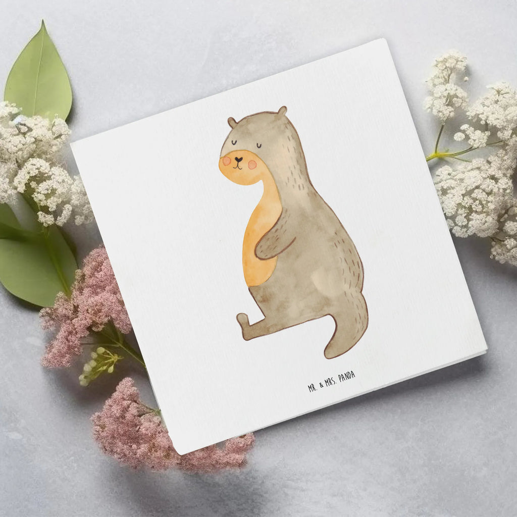 Deluxe Card otter Belly Geburtstagskarte, Glückwunschkarte, Karte, Grußkarte, Klappkarte, Hochzeitskarte, Hochwertige Grußkarte, Hochwertige Klappkarte, Einladungskarte, Otter, Fischotter, Seeotter, Otter Seeotter See Otter