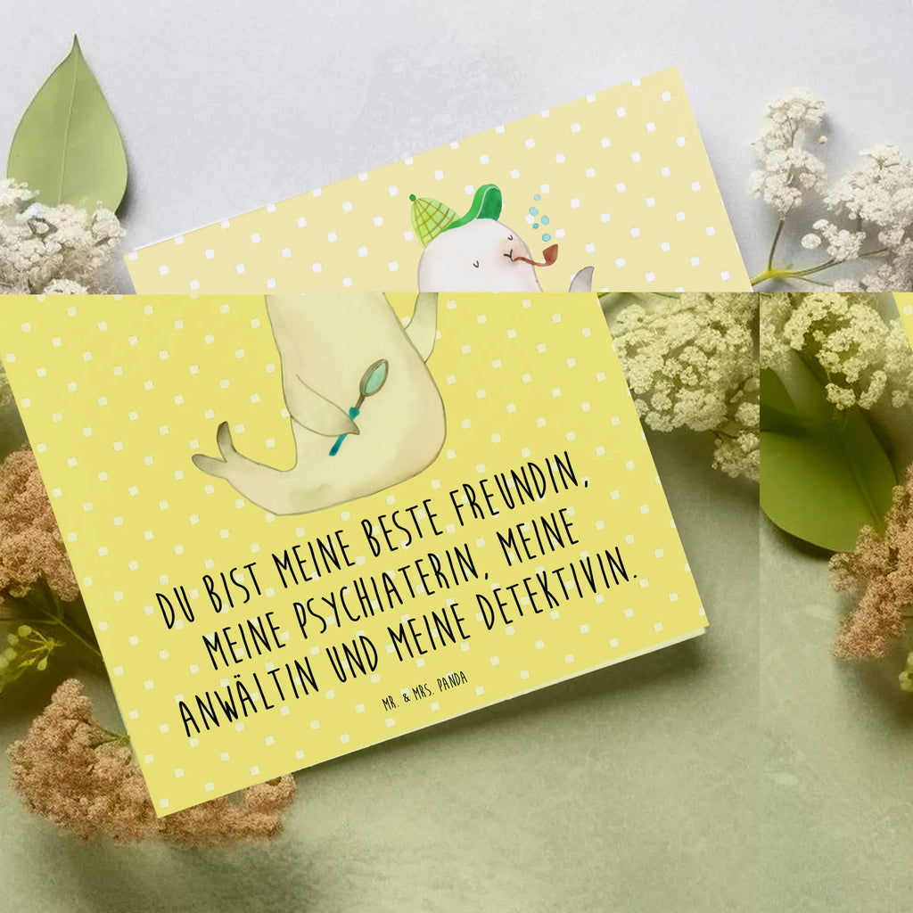 Deluxe Karte Robbe Sherlock Hochwertige Grußkarte, Glückwunschkarte, Hochwertige Klappkarte, Karte, Grußkarte, Geburtstagskarte, Einladungskarte, Klappkarte, Hochzeitskarte, Tiermotive, Gute Laune, lustige Sprüche, Tiere
