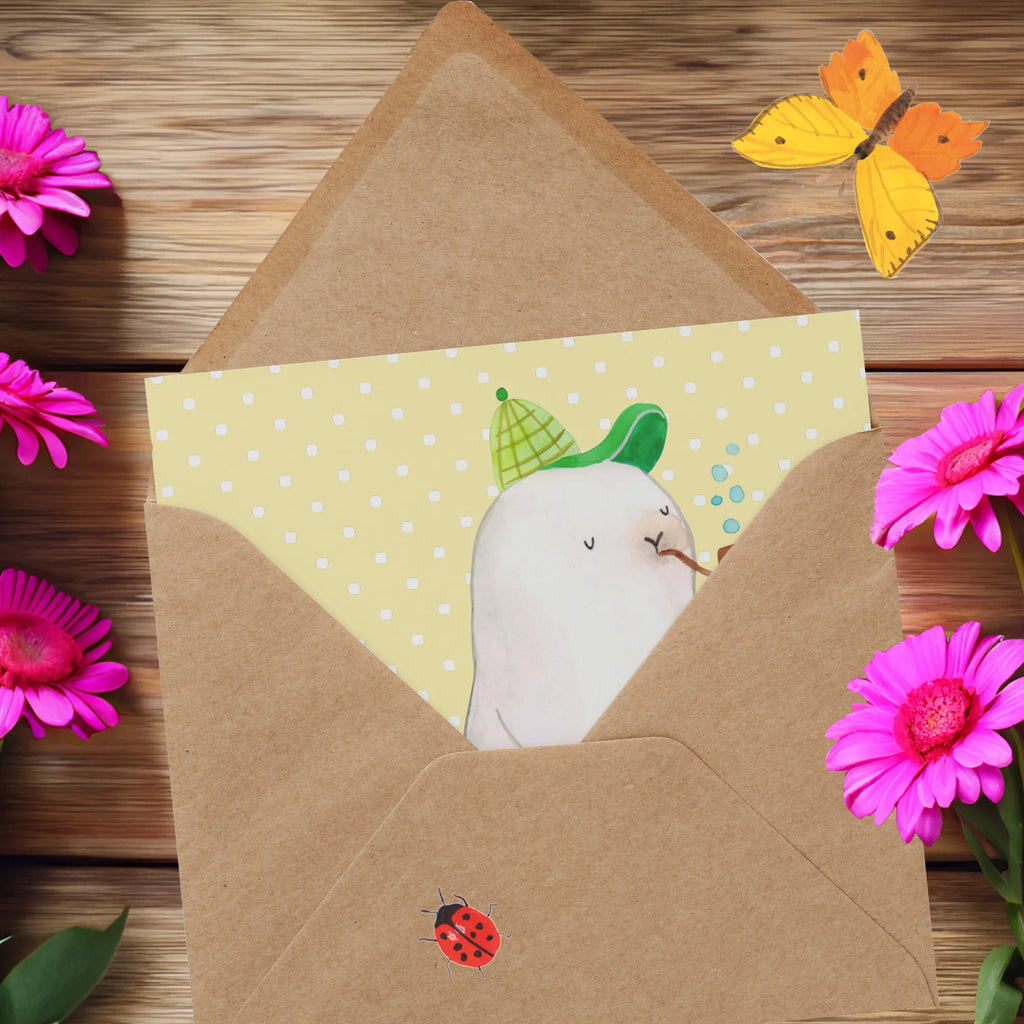 Deluxe Karte Robbe Sherlock Hochwertige Grußkarte, Glückwunschkarte, Hochwertige Klappkarte, Karte, Grußkarte, Geburtstagskarte, Einladungskarte, Klappkarte, Hochzeitskarte, Tiermotive, Gute Laune, lustige Sprüche, Tiere