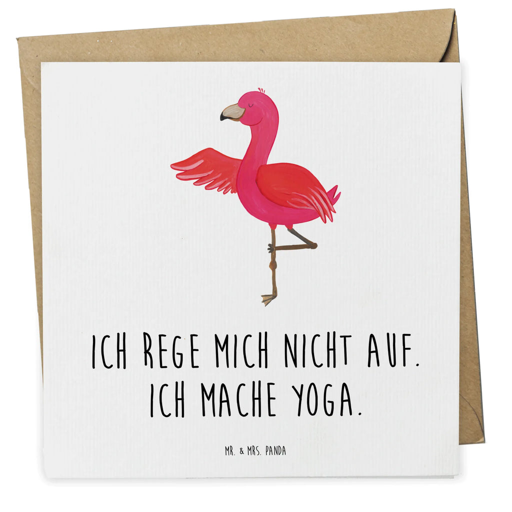 Deluxe Card flamingo yoga Grußkarte, Hochwertige Grußkarte, Klappkarte, Karte, Hochwertige Klappkarte, Geburtstagskarte, Hochzeitskarte, Glückwunschkarte, Einladungskarte, Flamingo, Vogel, Aufregen, Yoga, Ärger, Tiefenentspannung, Entspannung, Yoga-Übung, Achtsamkeit, Namaste
