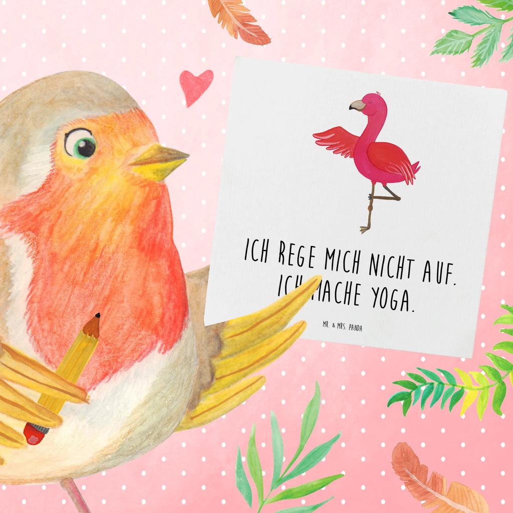 Deluxe Card flamingo yoga Grußkarte, Hochwertige Grußkarte, Klappkarte, Karte, Hochwertige Klappkarte, Geburtstagskarte, Hochzeitskarte, Glückwunschkarte, Einladungskarte, Flamingo, Vogel, Aufregen, Yoga, Ärger, Tiefenentspannung, Entspannung, Yoga-Übung, Achtsamkeit, Namaste