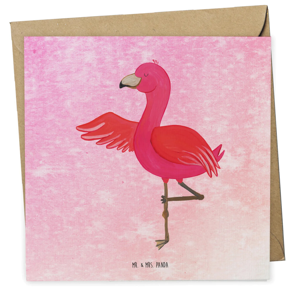 Deluxe Card flamingo yoga Grußkarte, Hochwertige Grußkarte, Klappkarte, Karte, Hochwertige Klappkarte, Geburtstagskarte, Hochzeitskarte, Glückwunschkarte, Einladungskarte, Flamingo, Vogel, Aufregen, Yoga, Ärger, Tiefenentspannung, Entspannung, Yoga-Übung, Achtsamkeit, Namaste