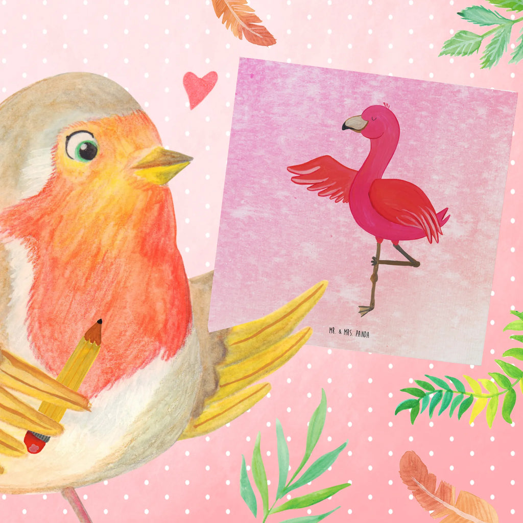 Deluxe Card flamingo yoga Grußkarte, Hochwertige Grußkarte, Klappkarte, Karte, Hochwertige Klappkarte, Geburtstagskarte, Hochzeitskarte, Glückwunschkarte, Einladungskarte, Flamingo, Vogel, Aufregen, Yoga, Ärger, Tiefenentspannung, Entspannung, Yoga-Übung, Achtsamkeit, Namaste