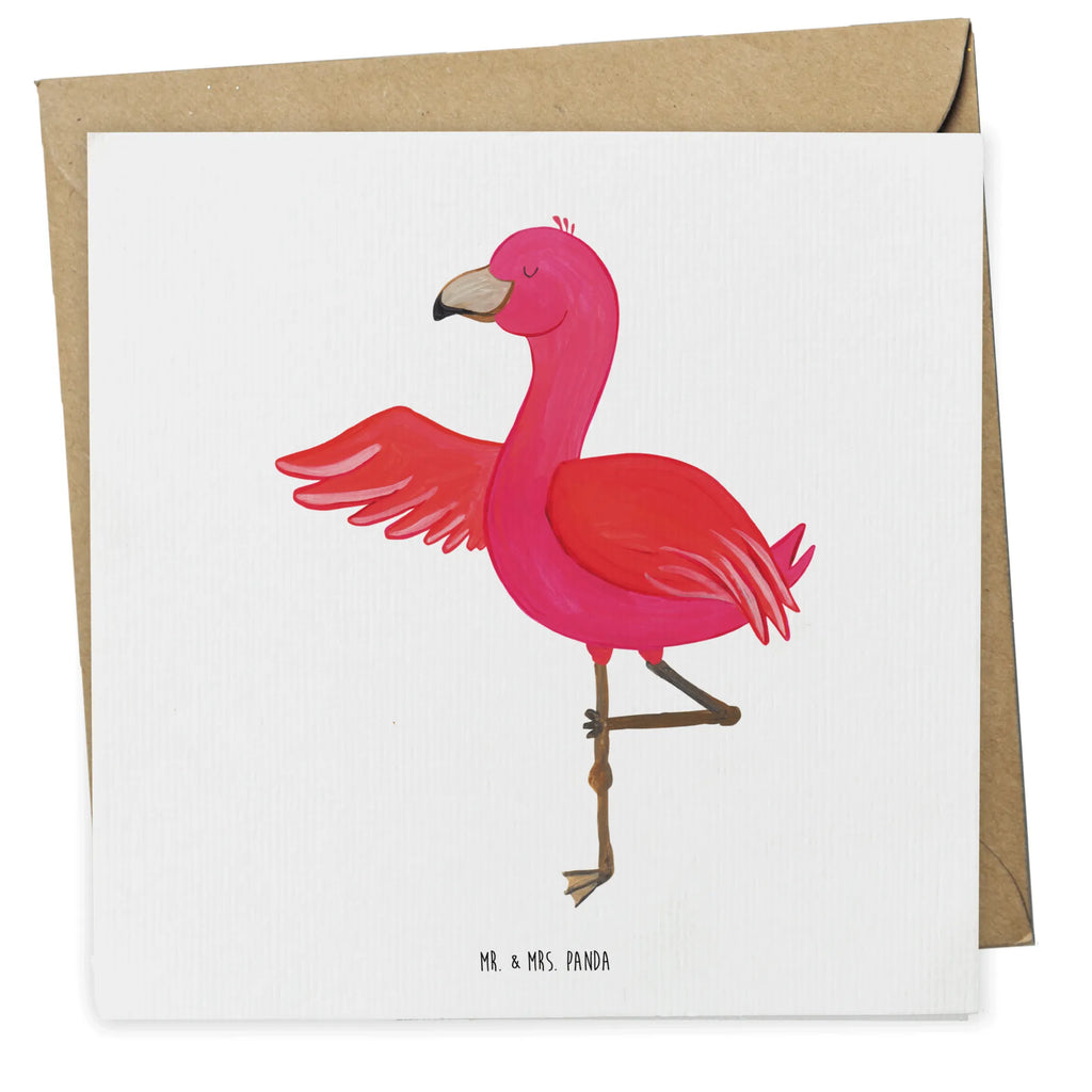 Deluxe Card flamingo yoga Grußkarte, Hochwertige Grußkarte, Klappkarte, Karte, Hochwertige Klappkarte, Geburtstagskarte, Hochzeitskarte, Glückwunschkarte, Einladungskarte, Flamingo, Vogel, Aufregen, Yoga, Ärger, Tiefenentspannung, Entspannung, Yoga-Übung, Achtsamkeit, Namaste