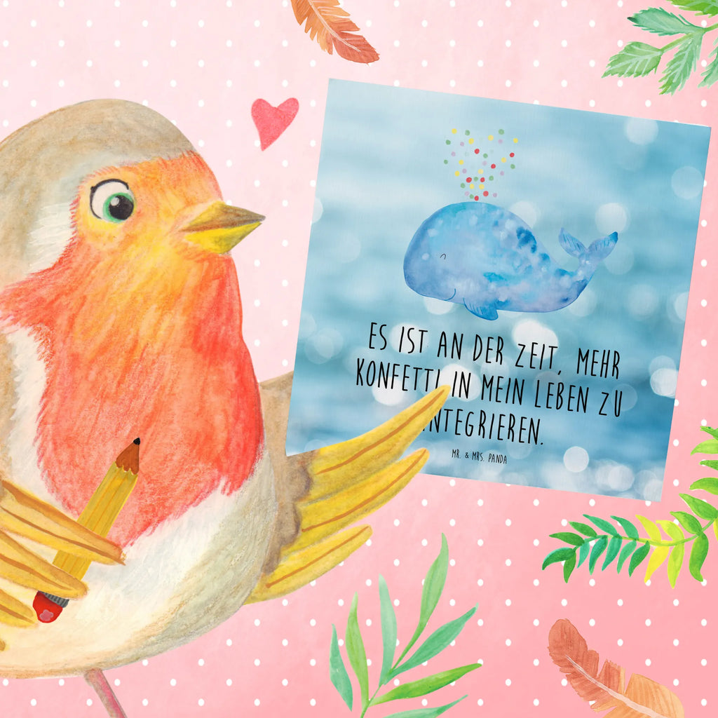 Deluxe Card whale confetti Geburtstagskarte, Karte, Hochwertige Grußkarte, Glückwunschkarte, Hochwertige Klappkarte, Hochzeitskarte, Grußkarte, Einladungskarte, Klappkarte, Meerestiere, Meer, Urlaub, Neustart, Diät, Konfetti, Wal, Trennung, Geburtstag, Motivation, Abnehmen, Neuanfang, Lebensabschnitt, Wale