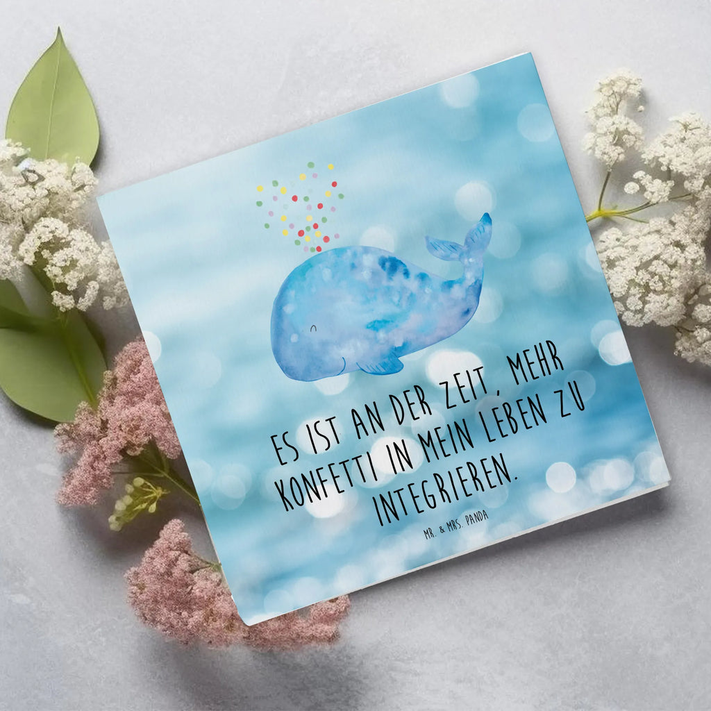 Deluxe Card whale confetti Geburtstagskarte, Karte, Hochwertige Grußkarte, Glückwunschkarte, Hochwertige Klappkarte, Hochzeitskarte, Grußkarte, Einladungskarte, Klappkarte, Meerestiere, Meer, Urlaub, Neustart, Diät, Konfetti, Wal, Trennung, Geburtstag, Motivation, Abnehmen, Neuanfang, Lebensabschnitt, Wale