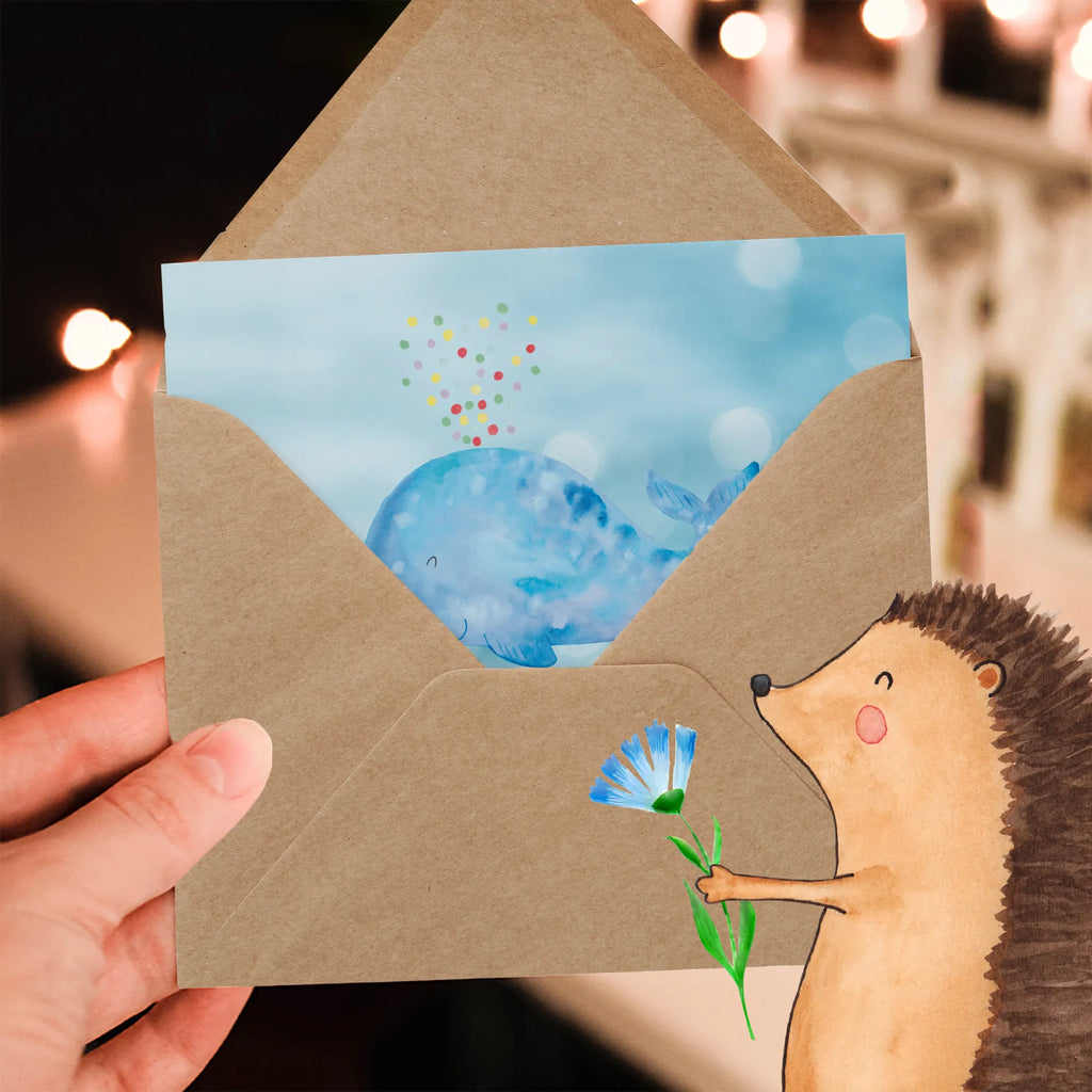 Deluxe Card whale confetti Geburtstagskarte, Karte, Hochwertige Grußkarte, Glückwunschkarte, Hochwertige Klappkarte, Hochzeitskarte, Grußkarte, Einladungskarte, Klappkarte, Meerestiere, Meer, Urlaub, Neustart, Diät, Konfetti, Wal, Trennung, Geburtstag, Motivation, Abnehmen, Neuanfang, Lebensabschnitt, Wale
