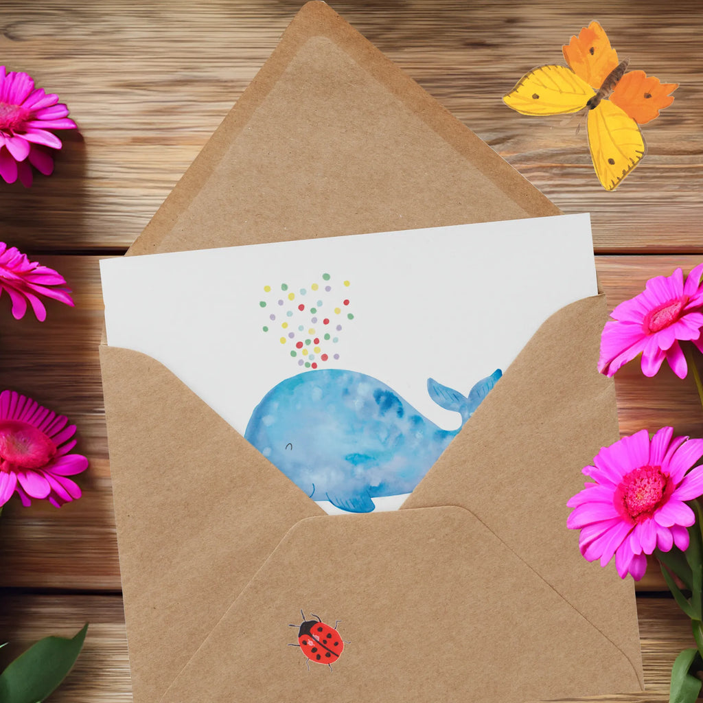 Deluxe Card whale confetti Geburtstagskarte, Karte, Hochwertige Grußkarte, Glückwunschkarte, Hochwertige Klappkarte, Hochzeitskarte, Grußkarte, Einladungskarte, Klappkarte, Meerestiere, Meer, Urlaub, Neustart, Diät, Konfetti, Wal, Trennung, Geburtstag, Motivation, Abnehmen, Neuanfang, Lebensabschnitt, Wale