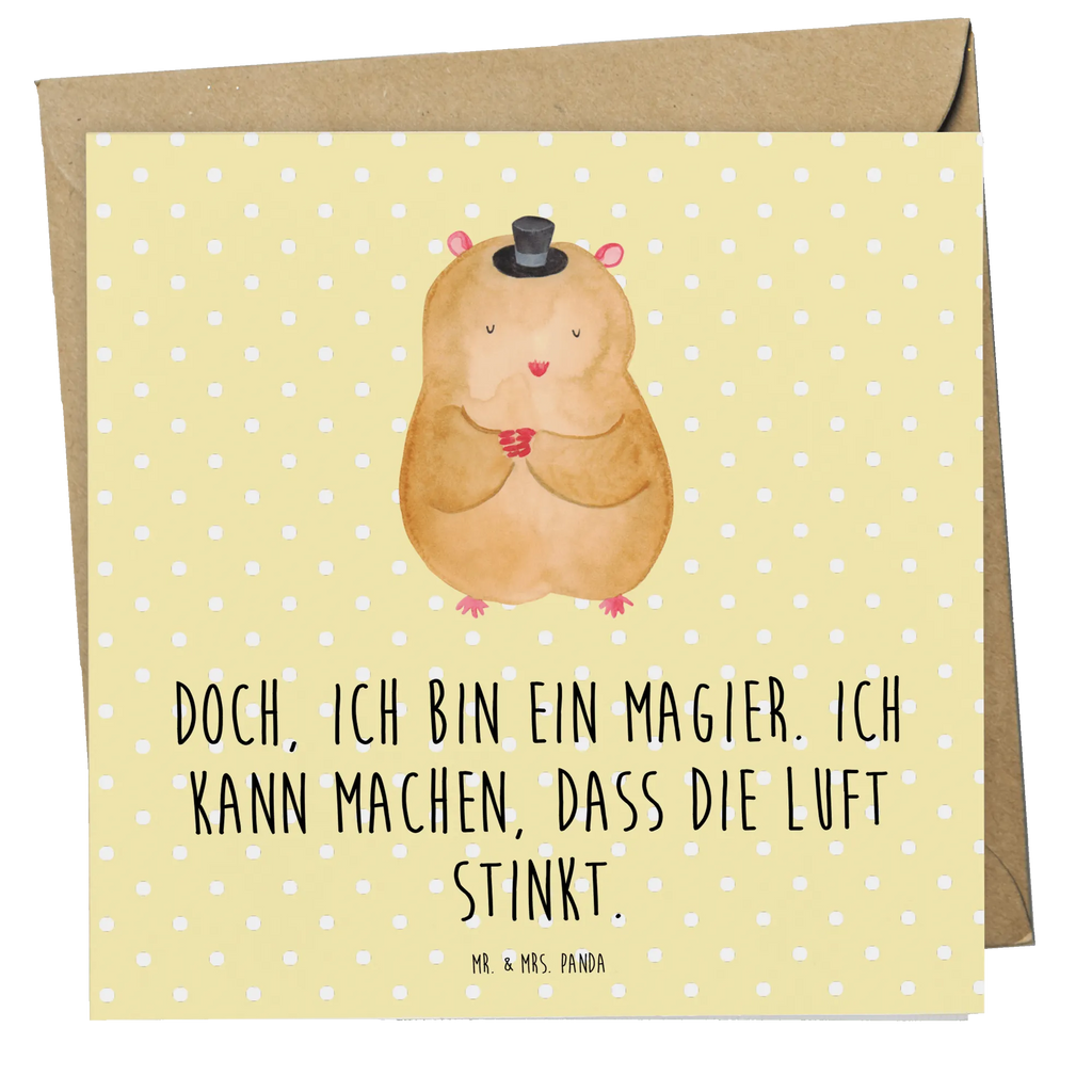 Karta Deluxe Chomik kapelusz Hochwertige Klappkarte, Karte, Hochzeitskarte, Grußkarte, Hochwertige Grußkarte, Klappkarte, Einladungskarte, Geburtstagskarte, Glückwunschkarte, Tiermotive, Gute Laune, lustige Sprüche, Tiere, Zauberer, Hamster, Zwerghamster, Hut, Zylinder, Magier