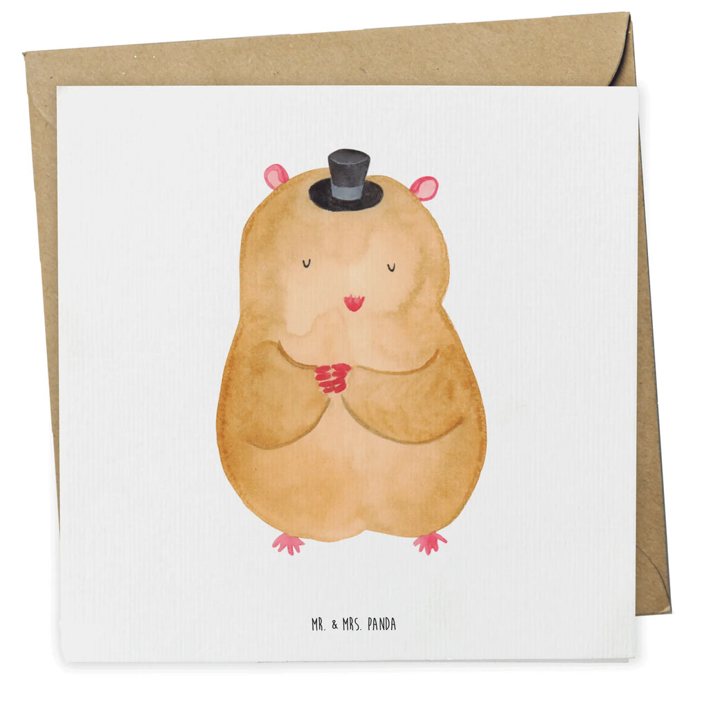 Karta Deluxe Chomik kapelusz Hochwertige Klappkarte, Karte, Hochzeitskarte, Grußkarte, Hochwertige Grußkarte, Klappkarte, Einladungskarte, Geburtstagskarte, Glückwunschkarte, Tiermotive, Gute Laune, lustige Sprüche, Tiere, Zauberer, Hamster, Zwerghamster, Hut, Zylinder, Magier