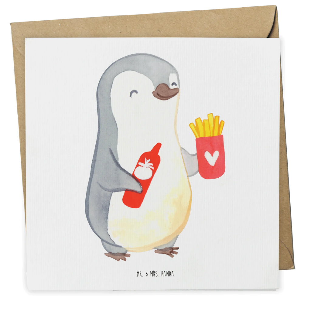 Deluxe Karte Pinguin Pommes Grußkarte, Karte, Glückwunschkarte, Einladungskarte, Geburtstagskarte, Hochwertige Grußkarte, Klappkarte, Hochwertige Klappkarte, Hochzeitskarte, Liebe, Partner, Freund, Freundin, Ehemann, Ehefrau, Heiraten, Verlobung, Heiratsantrag, Liebesgeschenk, Jahrestag, Hocheitstag, Geschenk für Frauen, für Ehemann, Valentinstag, Mitbringsel, Geschenk für Freundin, Hochzeitstag, für Männer, Liebesbeweis, Geschenk für Partner