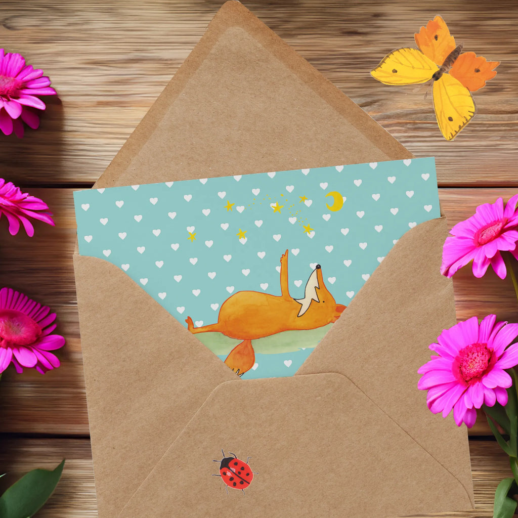 Deluxe Karte Fuchs Sterne Hochwertige Grußkarte, Karte, Geburtstagskarte, Einladungskarte, Hochwertige Klappkarte, Grußkarte, Glückwunschkarte, Hochzeitskarte, Klappkarte, Fuchs, Romantik, Spruch schön, Always Look on the Bright Side of Life, tröstende Worte, Spruch positiv, Füchse