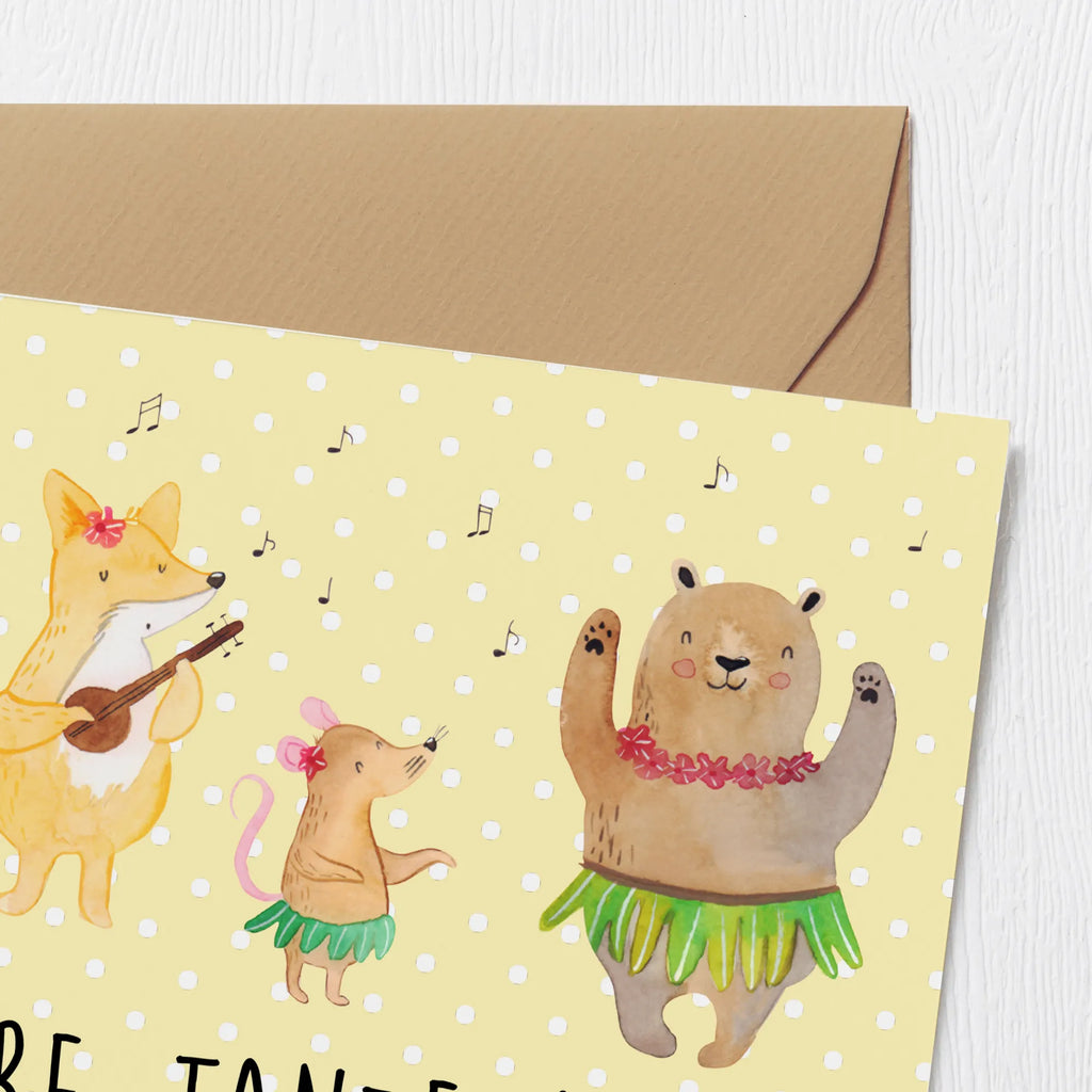 Deluxe Card forest animals Aloha Glückwunschkarte, Grußkarte, Hochzeitskarte, Hochwertige Klappkarte, Hochwertige Grußkarte, Karte, Klappkarte, Geburtstagskarte, Einladungskarte, Tiermotive, Gute Laune, lustige Sprüche, Tiere, Bär, Waldtiere, Hase, Lachen, Leben, Tanzen, Musik, Igel, Wald, Aloha