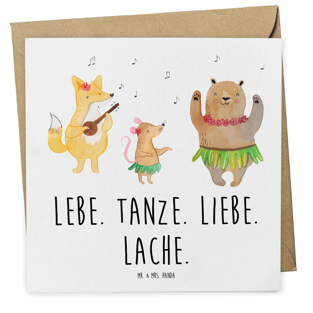 Deluxe Card forest animals Aloha Glückwunschkarte, Grußkarte, Hochzeitskarte, Hochwertige Klappkarte, Hochwertige Grußkarte, Karte, Klappkarte, Geburtstagskarte, Einladungskarte, Tiermotive, Gute Laune, lustige Sprüche, Tiere, Bär, Waldtiere, Hase, Lachen, Leben, Tanzen, Musik, Igel, Wald, Aloha