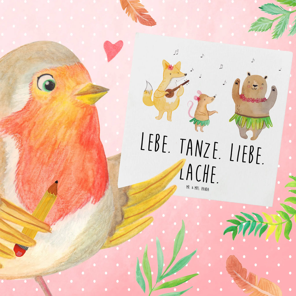 Deluxe Card forest animals Aloha Glückwunschkarte, Grußkarte, Hochzeitskarte, Hochwertige Klappkarte, Hochwertige Grußkarte, Karte, Klappkarte, Geburtstagskarte, Einladungskarte, Tiermotive, Gute Laune, lustige Sprüche, Tiere, Bär, Waldtiere, Hase, Lachen, Leben, Tanzen, Musik, Igel, Wald, Aloha