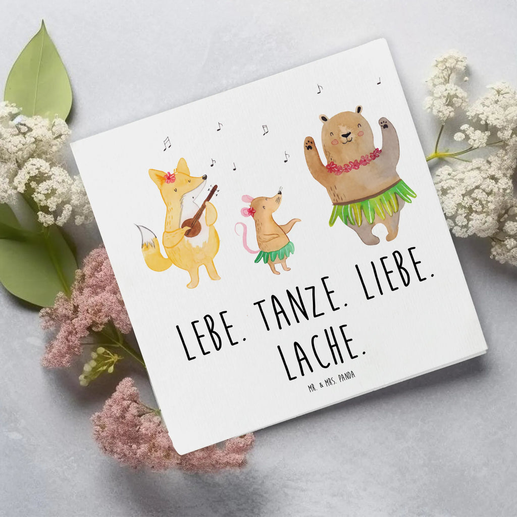 Deluxe Card forest animals Aloha Glückwunschkarte, Grußkarte, Hochzeitskarte, Hochwertige Klappkarte, Hochwertige Grußkarte, Karte, Klappkarte, Geburtstagskarte, Einladungskarte, Tiermotive, Gute Laune, lustige Sprüche, Tiere, Bär, Waldtiere, Hase, Lachen, Leben, Tanzen, Musik, Igel, Wald, Aloha