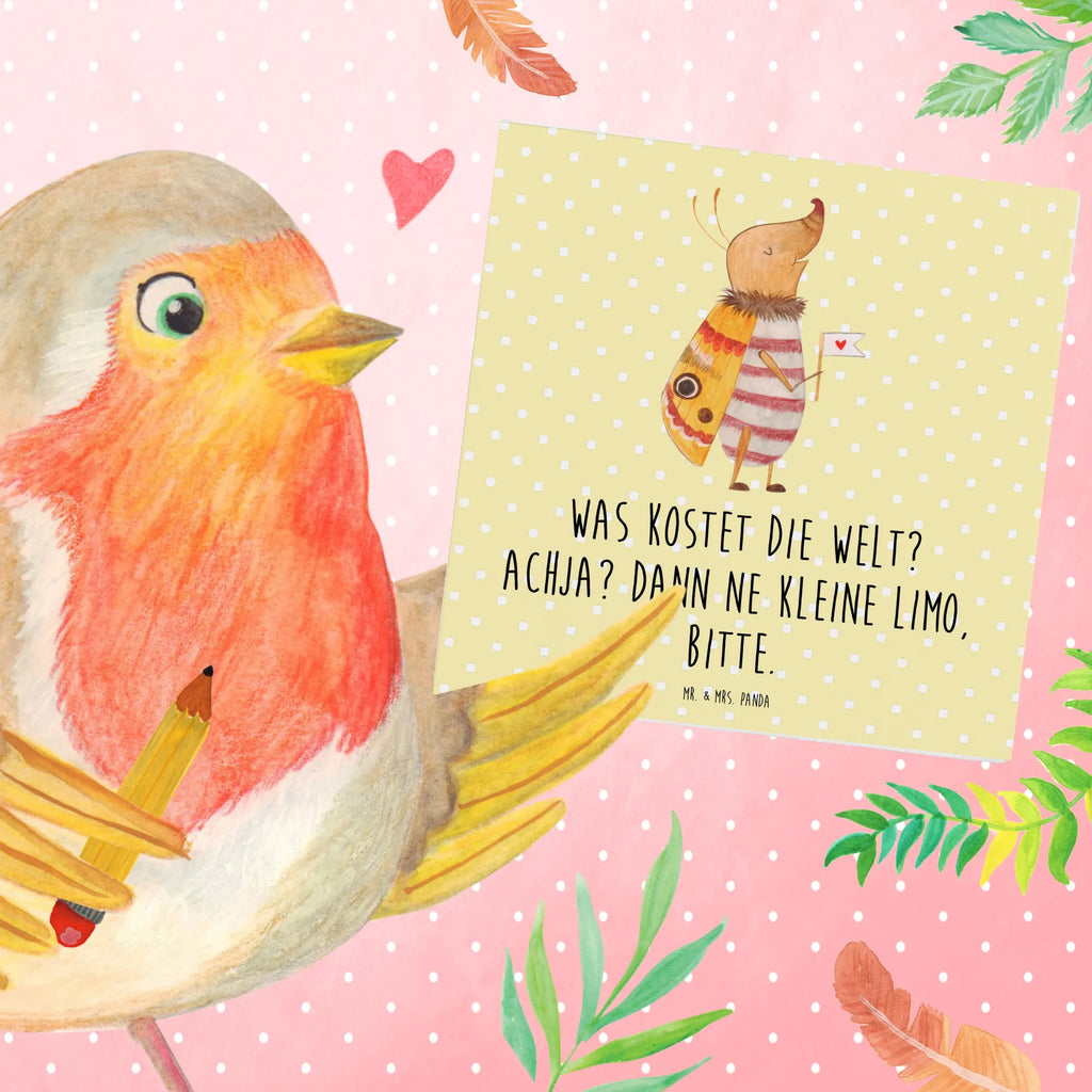 Deluxe Karte Nachtfalter Fähnchen Karte, Hochwertige Klappkarte, Geburtstagskarte, Glückwunschkarte, Einladungskarte, Klappkarte, Grußkarte, Hochwertige Grußkarte, Hochzeitskarte, Tiermotive, Gute Laune, lustige Sprüche, Tiere, Nachtfalter, Spruch lustig, Spruch witzig, Was kostet die Welt, Käfer, niedlich, Küche Deko, süß