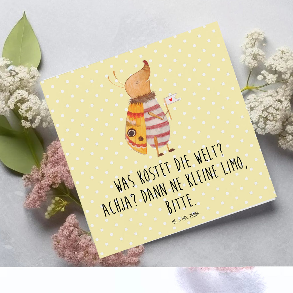 Deluxe Karte Nachtfalter Fähnchen Karte, Hochwertige Klappkarte, Geburtstagskarte, Glückwunschkarte, Einladungskarte, Klappkarte, Grußkarte, Hochwertige Grußkarte, Hochzeitskarte, Tiermotive, Gute Laune, lustige Sprüche, Tiere, Nachtfalter, Spruch lustig, Spruch witzig, Was kostet die Welt, Käfer, niedlich, Küche Deko, süß