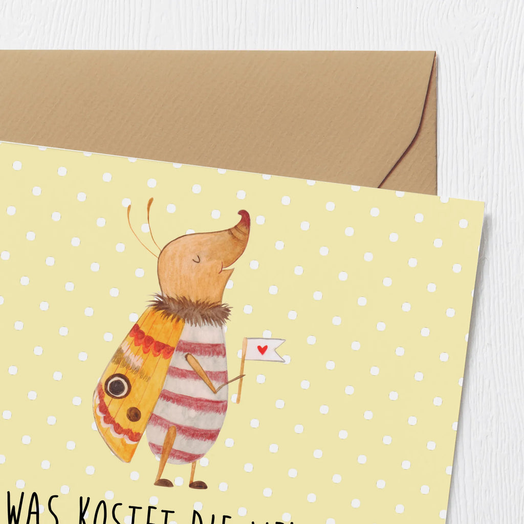Deluxe Karte Nachtfalter Fähnchen Karte, Hochwertige Klappkarte, Geburtstagskarte, Glückwunschkarte, Einladungskarte, Klappkarte, Grußkarte, Hochwertige Grußkarte, Hochzeitskarte, Tiermotive, Gute Laune, lustige Sprüche, Tiere, Nachtfalter, Spruch lustig, Spruch witzig, Was kostet die Welt, Käfer, niedlich, Küche Deko, süß