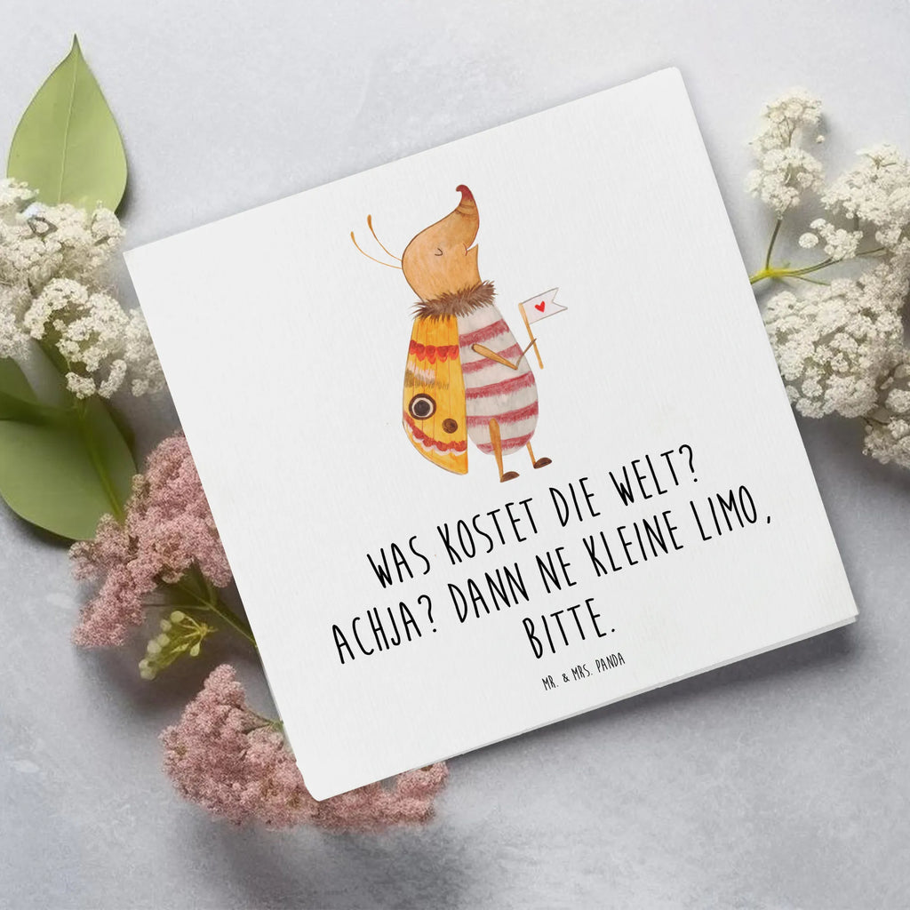 Deluxe Karte Nachtfalter Fähnchen Karte, Hochwertige Klappkarte, Geburtstagskarte, Glückwunschkarte, Einladungskarte, Klappkarte, Grußkarte, Hochwertige Grußkarte, Hochzeitskarte, Tiermotive, Gute Laune, lustige Sprüche, Tiere, Nachtfalter, Spruch lustig, Spruch witzig, Was kostet die Welt, Käfer, niedlich, Küche Deko, süß