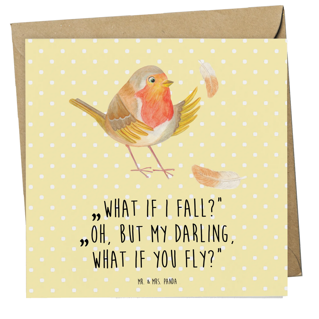 Deluxe Karte Rotkehlchen Federn Hochwertige Klappkarte, Karte, Geburtstagskarte, Einladungskarte, Grußkarte, Hochwertige Grußkarte, Klappkarte, Glückwunschkarte, Hochzeitskarte, Tiermotive, Gute Laune, lustige Sprüche, Tiere, What if i fall, Motivation Sprüche, fliegen, Rotkehlchen, Motivationsbilder, Spruch Motivation, Spruch Mut, Vogel