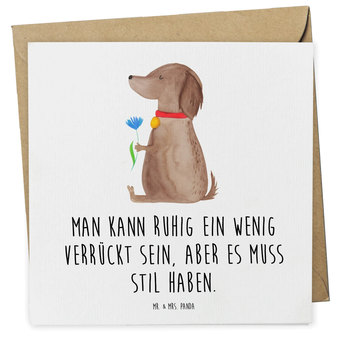 Deluxe Karte Hund Blume anlasskarte, Grußkarte, Klappkarte, faltkarte, doppelkarte, Glückwunschkarte, Hunderasse, Hundebesitzer, Hund, Hundemotiv, Haustier, Sprüche, Tierliebhaber, Hunde, Frauchen, Hundeliebe