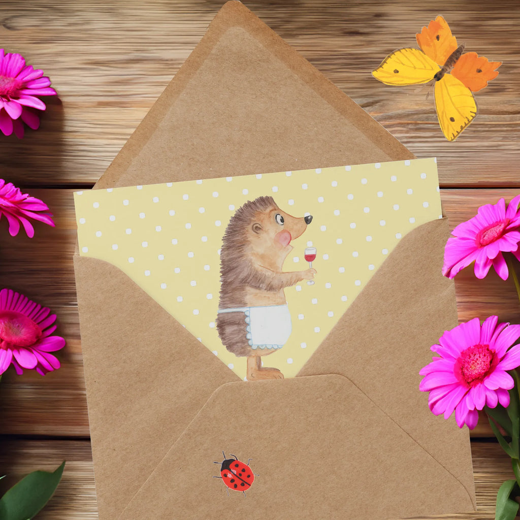 Deluxe Karte Igel Wein Hochwertige Klappkarte, Klappkarte, Glückwunschkarte, Grußkarte, Geburtstagskarte, Karte, Hochzeitskarte, Einladungskarte, Hochwertige Grußkarte, Tiermotive, Gute Laune, lustige Sprüche, Tiere, Igel, Wein trinken, Geschenk Weinliebhaber, Rotwein, Wein Spruch, Weinglas, Wein Deko, Geschenk Weintrinker, Weißwein