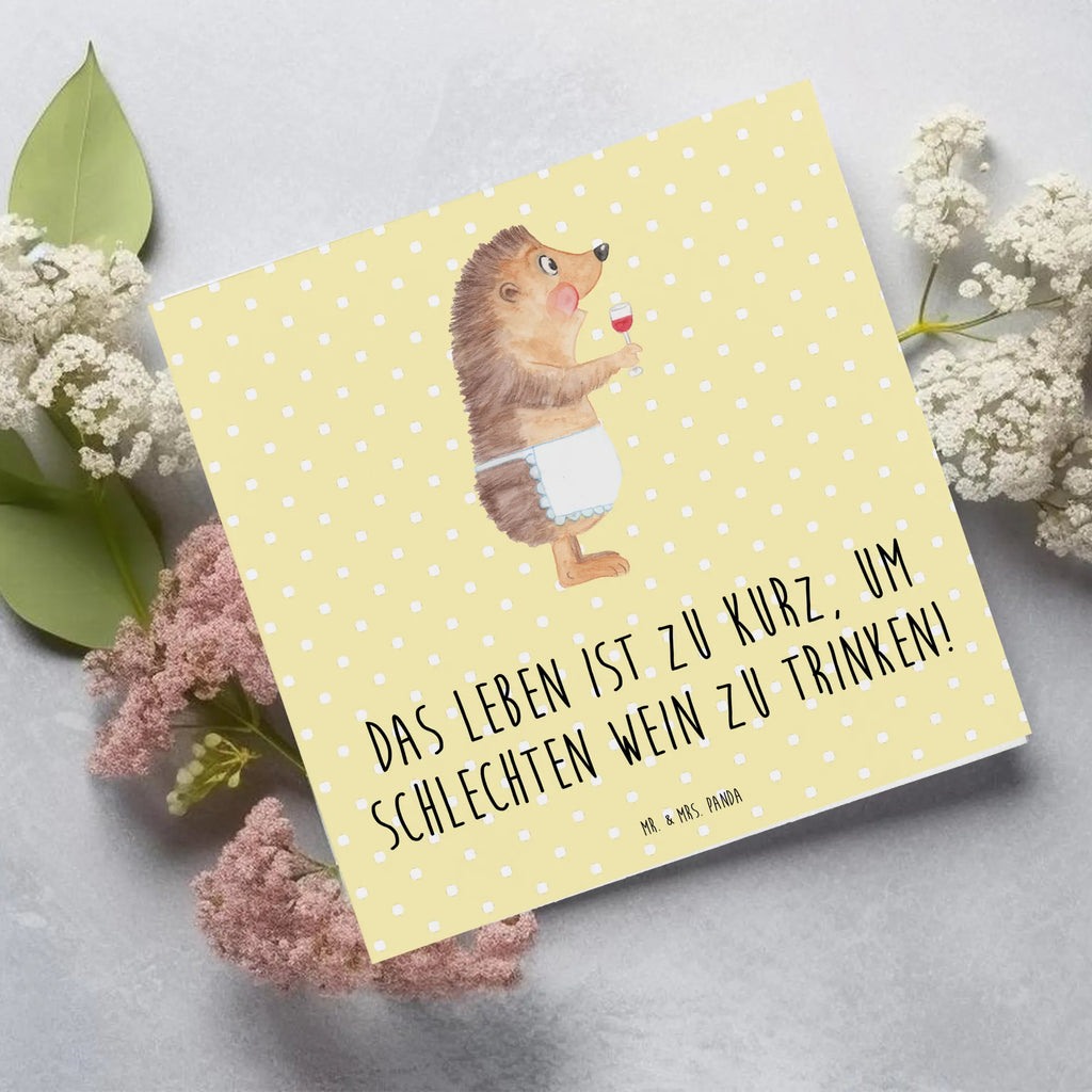 Deluxe Karte Igel Wein Hochwertige Klappkarte, Klappkarte, Glückwunschkarte, Grußkarte, Geburtstagskarte, Karte, Hochzeitskarte, Einladungskarte, Hochwertige Grußkarte, Tiermotive, Gute Laune, lustige Sprüche, Tiere, Igel, Wein trinken, Geschenk Weinliebhaber, Rotwein, Wein Spruch, Weinglas, Wein Deko, Geschenk Weintrinker, Weißwein