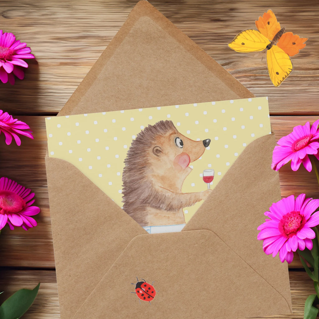 Deluxe Karte Igel Wein Hochwertige Klappkarte, Klappkarte, Glückwunschkarte, Grußkarte, Geburtstagskarte, Karte, Hochzeitskarte, Einladungskarte, Hochwertige Grußkarte, Tiermotive, Gute Laune, lustige Sprüche, Tiere, Igel, Wein trinken, Geschenk Weinliebhaber, Rotwein, Wein Spruch, Weinglas, Wein Deko, Geschenk Weintrinker, Weißwein