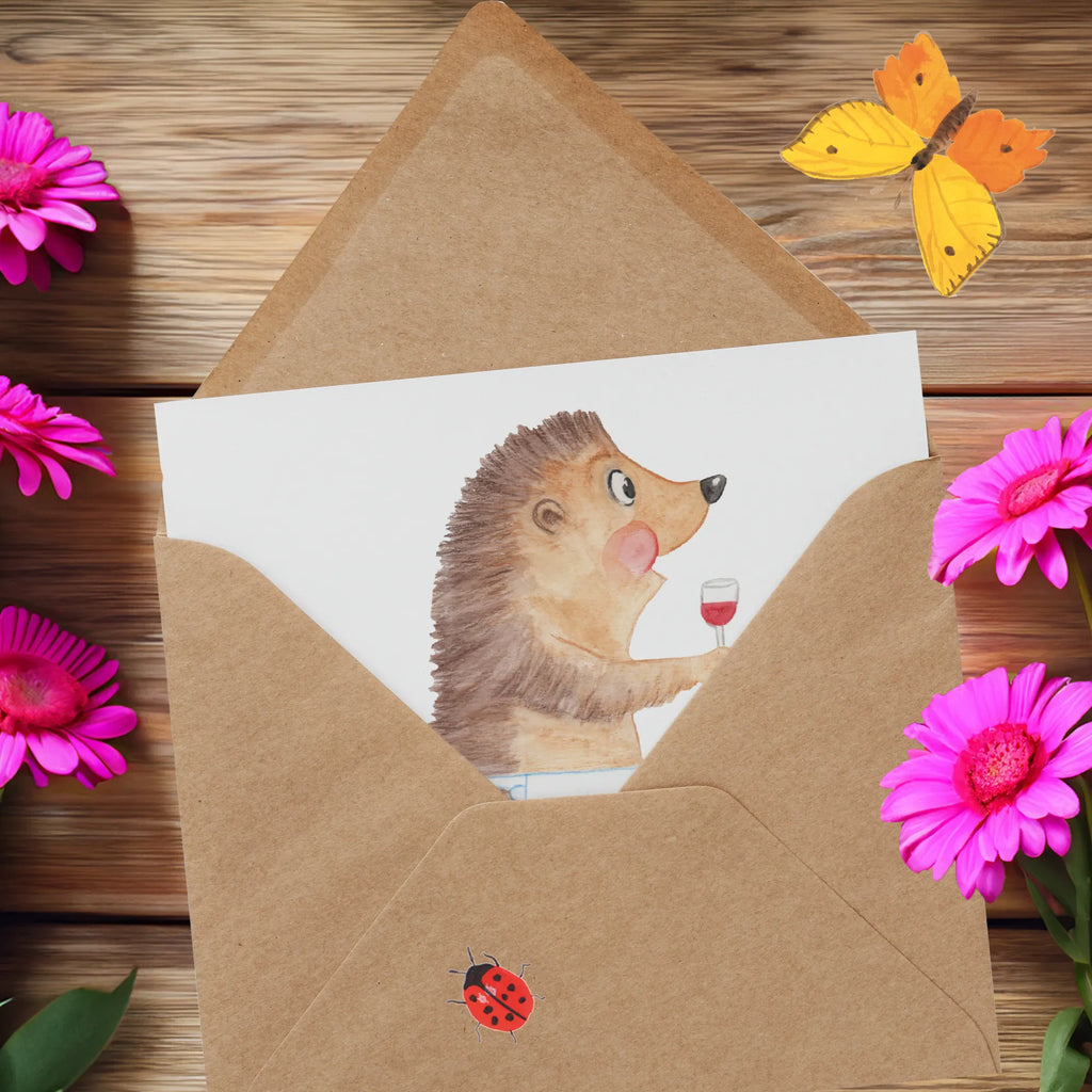 Deluxe Karte Igel Wein Hochwertige Klappkarte, Klappkarte, Glückwunschkarte, Grußkarte, Geburtstagskarte, Karte, Hochzeitskarte, Einladungskarte, Hochwertige Grußkarte, Tiermotive, Gute Laune, lustige Sprüche, Tiere, Igel, Wein trinken, Geschenk Weinliebhaber, Rotwein, Wein Spruch, Weinglas, Wein Deko, Geschenk Weintrinker, Weißwein