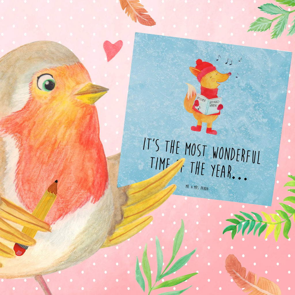 Deluxe Karte Fuchs Sänger Karte, Geburtstagskarte, Hochwertige Grußkarte, Einladungskarte, Klappkarte, Hochzeitskarte, Glückwunschkarte, Hochwertige Klappkarte, Grußkarte, Winter, Weihnachten, Weihnachtsdeko, Nikolaus, Advent, Heiligabend, Wintermotiv, Fuchs, Geschenk Sänger, Singen, Sänger, Weihnachtslieder, Füchse