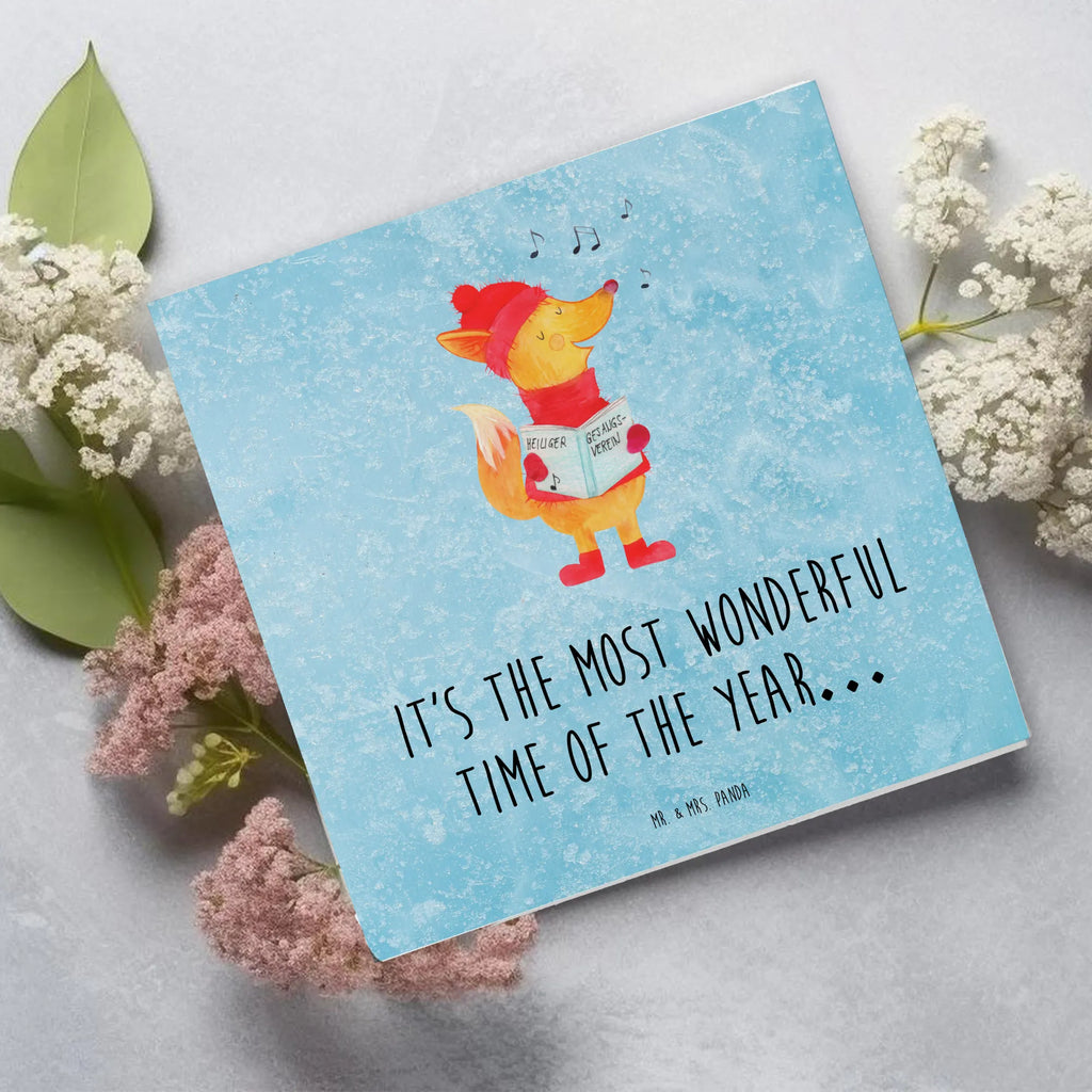 Deluxe Karte Fuchs Sänger Karte, Geburtstagskarte, Hochwertige Grußkarte, Einladungskarte, Klappkarte, Hochzeitskarte, Glückwunschkarte, Hochwertige Klappkarte, Grußkarte, Winter, Weihnachten, Weihnachtsdeko, Nikolaus, Advent, Heiligabend, Wintermotiv, Fuchs, Geschenk Sänger, Singen, Sänger, Weihnachtslieder, Füchse