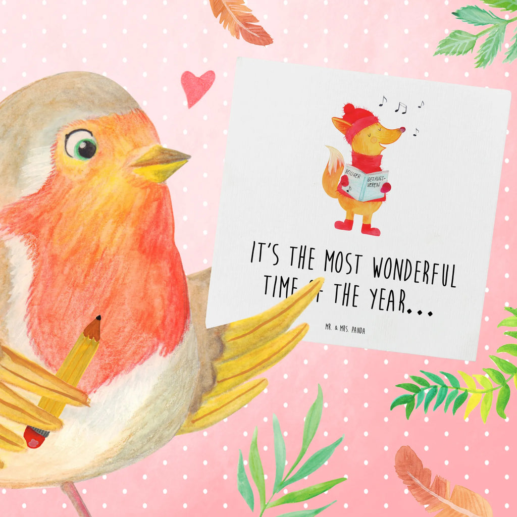 Deluxe Karte Fuchs Sänger Karte, Geburtstagskarte, Hochwertige Grußkarte, Einladungskarte, Klappkarte, Hochzeitskarte, Glückwunschkarte, Hochwertige Klappkarte, Grußkarte, Winter, Weihnachten, Weihnachtsdeko, Nikolaus, Advent, Heiligabend, Wintermotiv, Fuchs, Geschenk Sänger, Singen, Sänger, Weihnachtslieder, Füchse