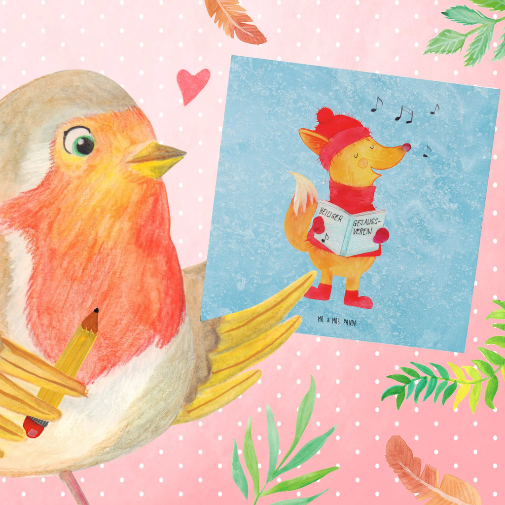 Deluxe Karte Fuchs Sänger Karte, Geburtstagskarte, Hochwertige Grußkarte, Einladungskarte, Klappkarte, Hochzeitskarte, Glückwunschkarte, Hochwertige Klappkarte, Grußkarte, Winter, Weihnachten, Weihnachtsdeko, Nikolaus, Advent, Heiligabend, Wintermotiv, Fuchs, Geschenk Sänger, Singen, Sänger, Weihnachtslieder, Füchse