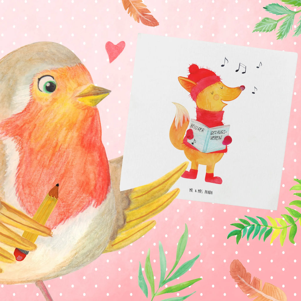 Deluxe Karte Fuchs Sänger Karte, Geburtstagskarte, Hochwertige Grußkarte, Einladungskarte, Klappkarte, Hochzeitskarte, Glückwunschkarte, Hochwertige Klappkarte, Grußkarte, Winter, Weihnachten, Weihnachtsdeko, Nikolaus, Advent, Heiligabend, Wintermotiv, Fuchs, Geschenk Sänger, Singen, Sänger, Weihnachtslieder, Füchse